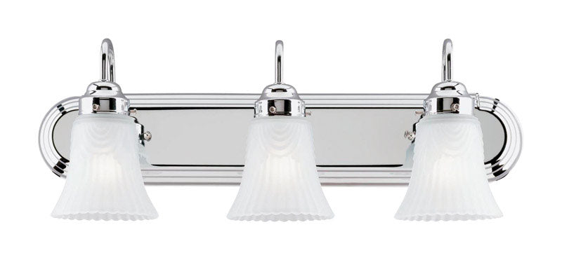 Westinghouse 3-Light Bracket Bathroom Light Fixture, Glass, Modern Design