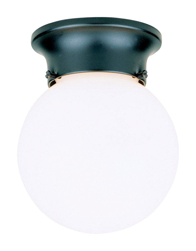 Westinghouse 6684000 1-Light Porch Black With White Globe