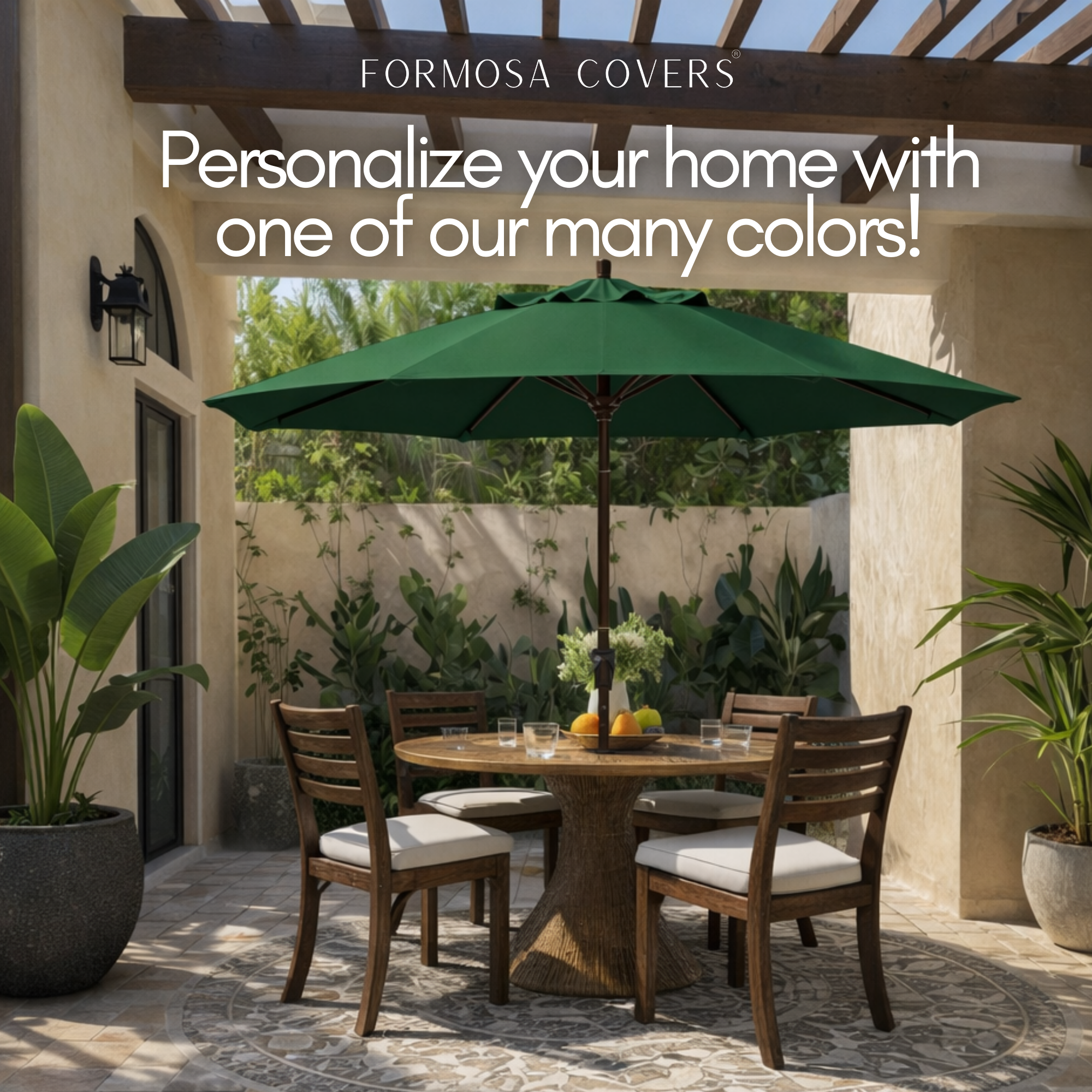 11ft Market Patio Umbrella Double-Vented 8 Rib Replacement Canopy Hunter Green