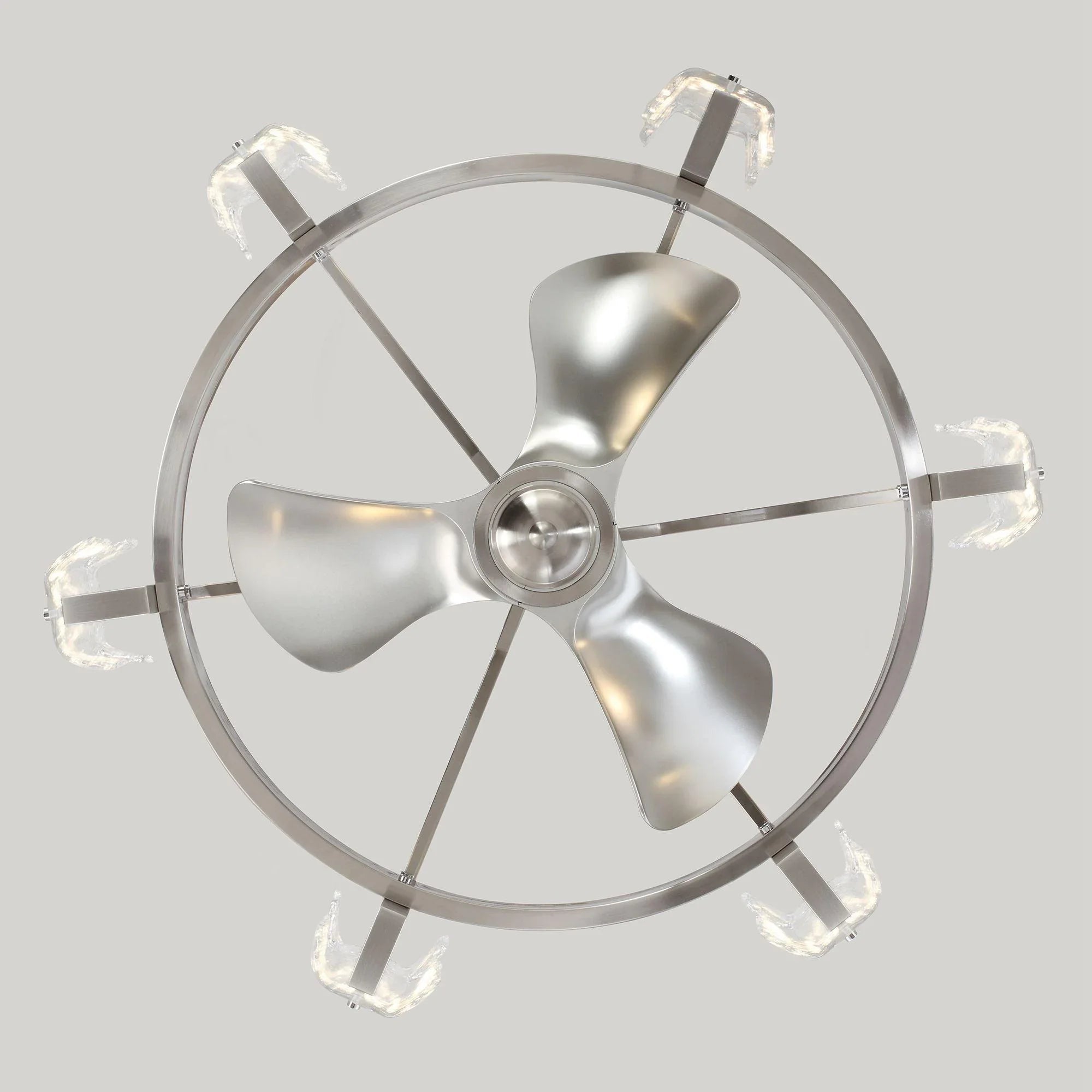 34" Bucholz Modern DC Motor Brushed Nickel Downrod Mount Reversible Ceiling Fan with LED Lighting and Remote Control