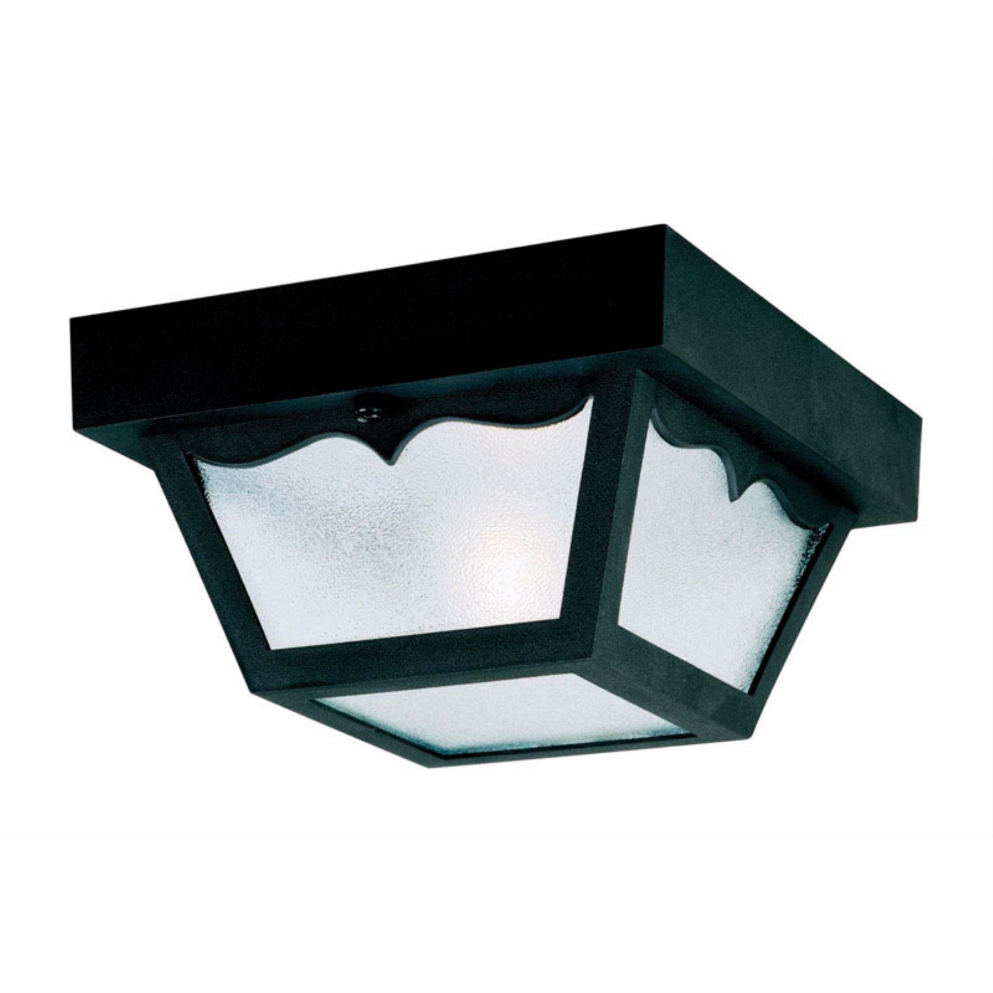 Westinghouse Outdoor Flush-Mount Light Fixture, Black, Frosted Glass, Model 66822