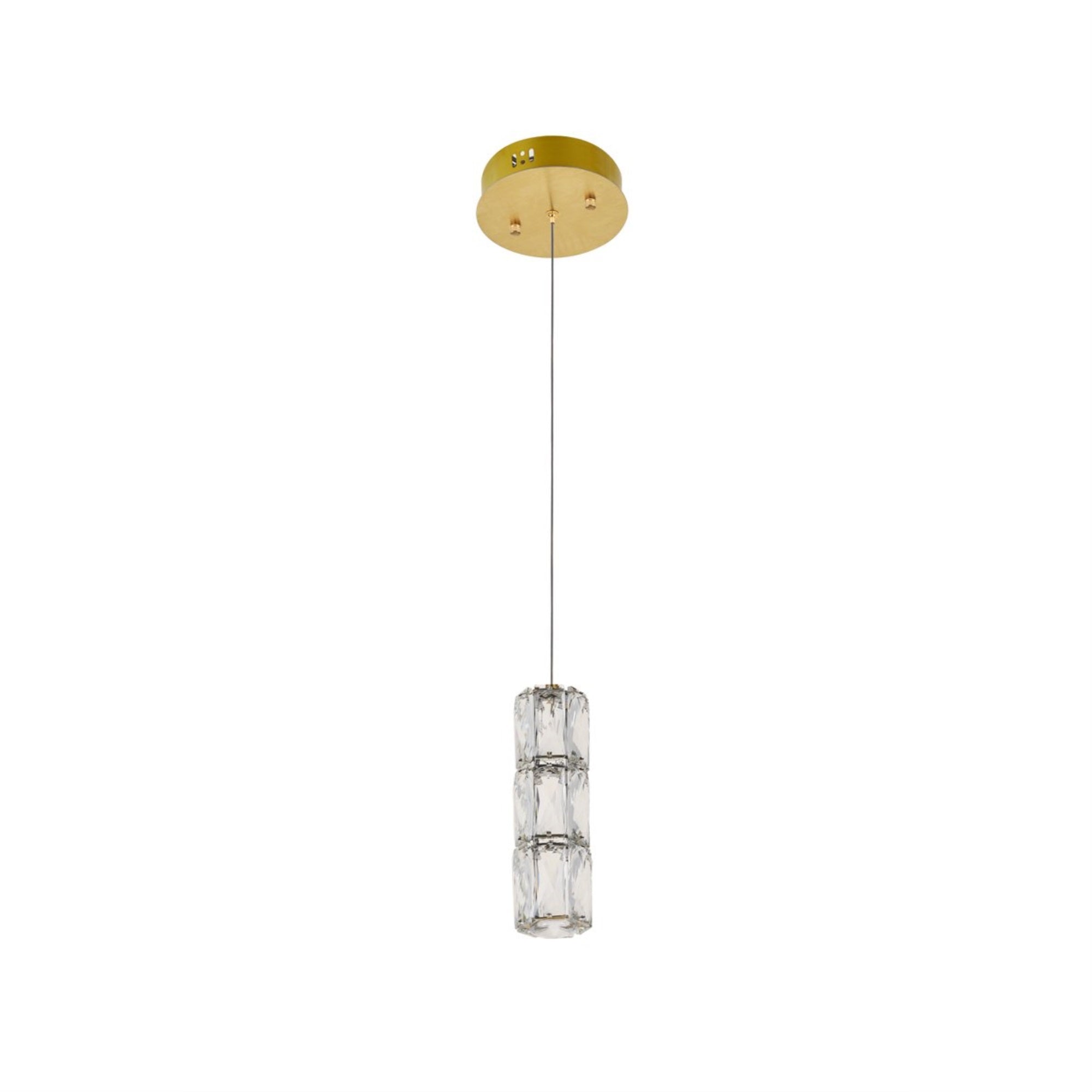 Elegant Lighting Gold Pendant Light with Clear Royal Cut Crystal, 6inD x 9inH, Model 3500D1G, Modern Home Decorative LED Fixture