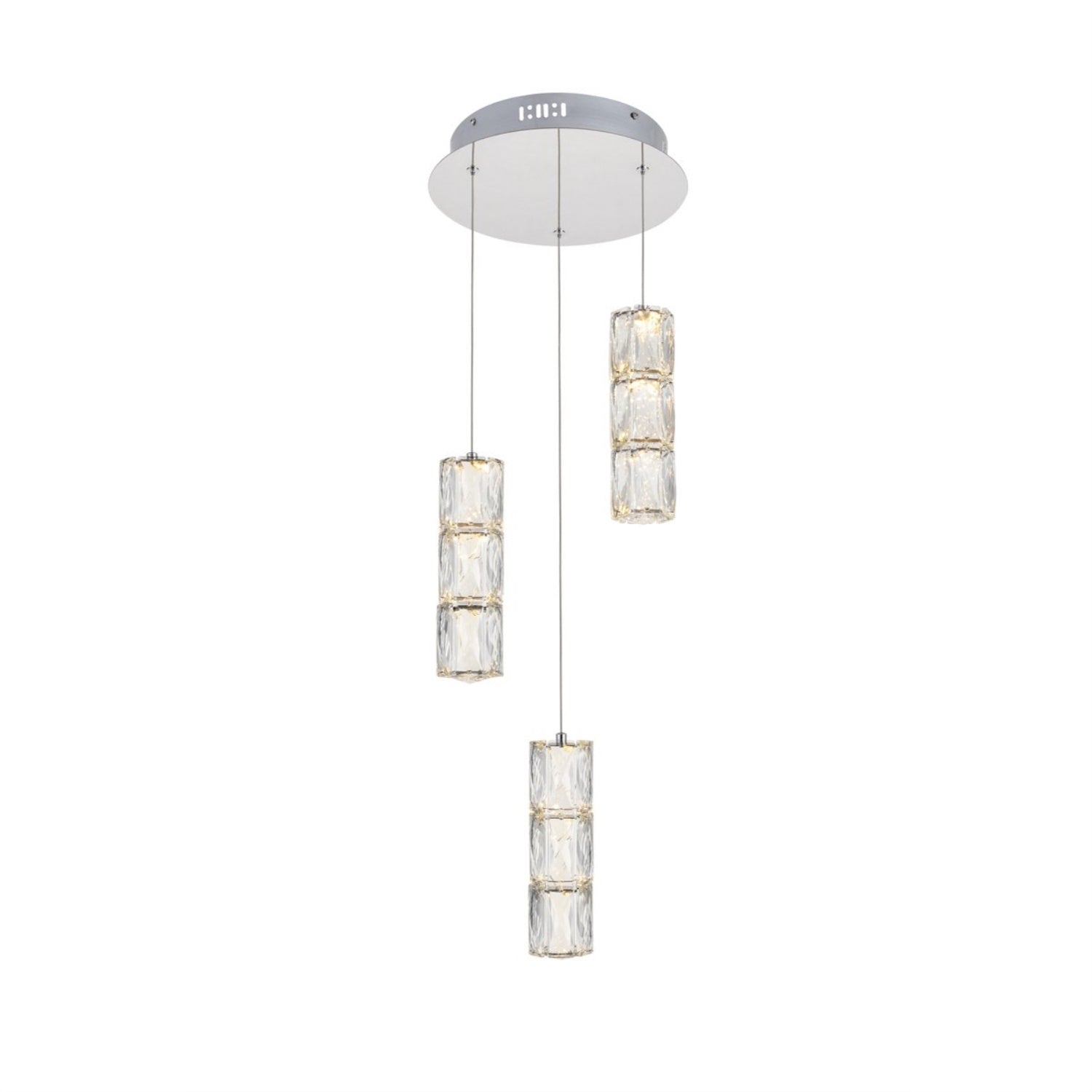 Polaris Led Light Chrome Pendant Clear Crystal