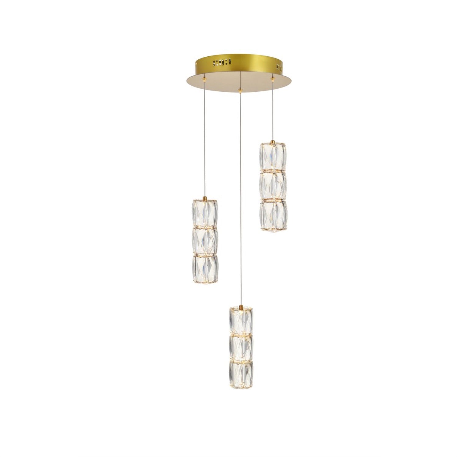 Polaris Led Light Gold Pendant Clear Crystal