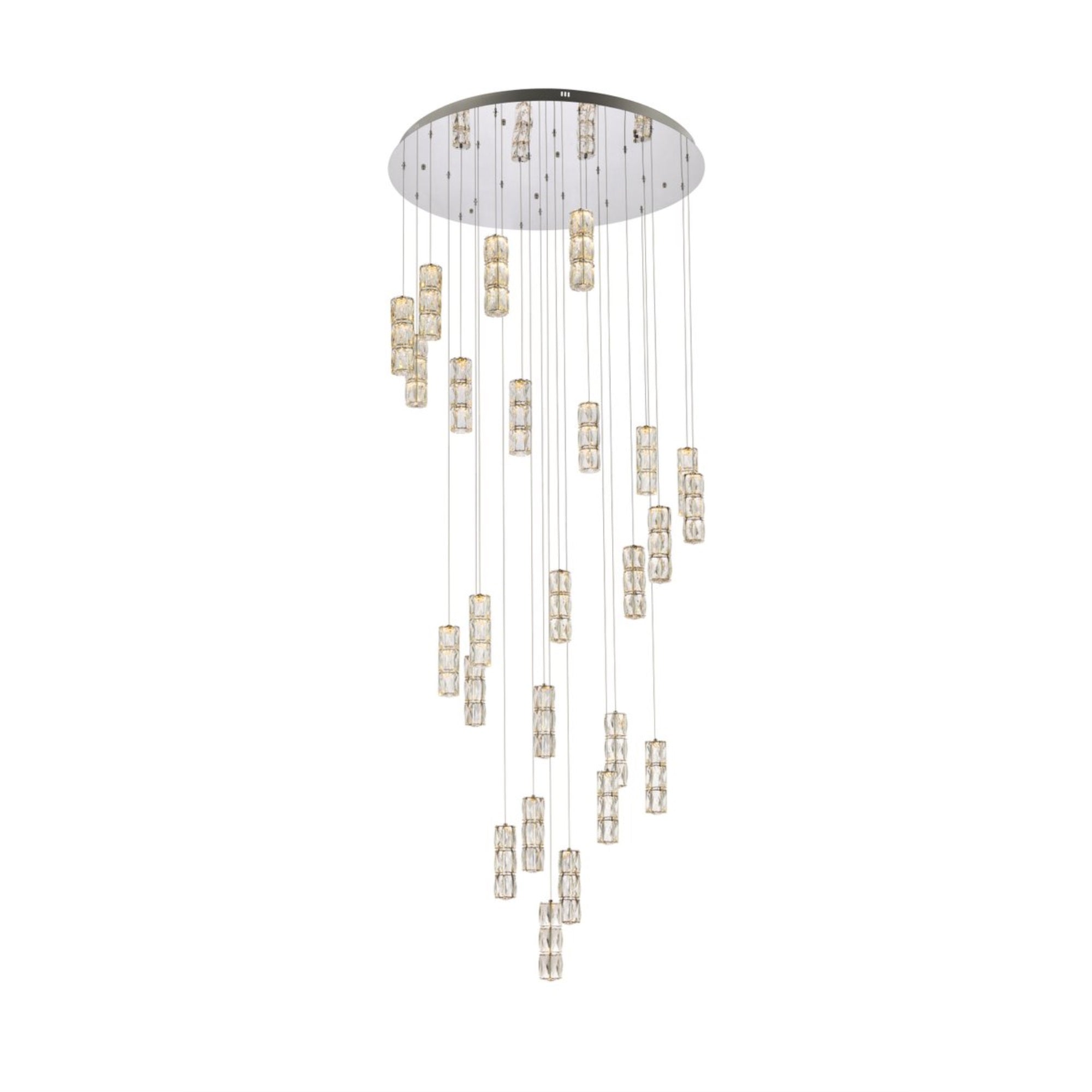 Polaris 42 inch LED chandelier in chrome