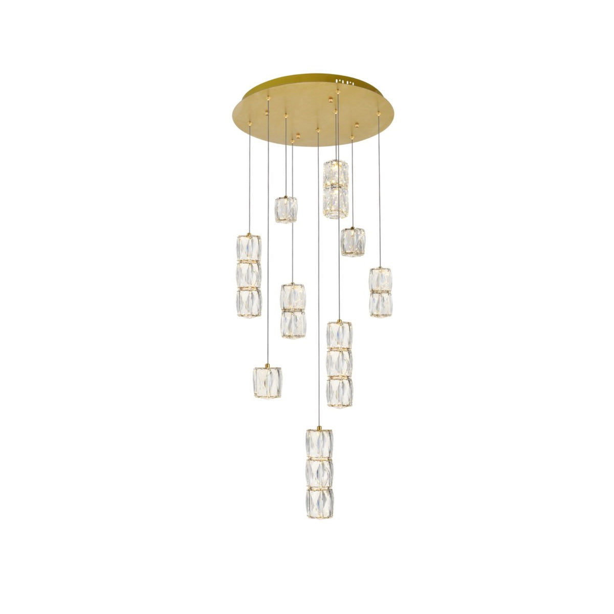 Polaris LED light gold Pendant Clear Royal Cut Crystal