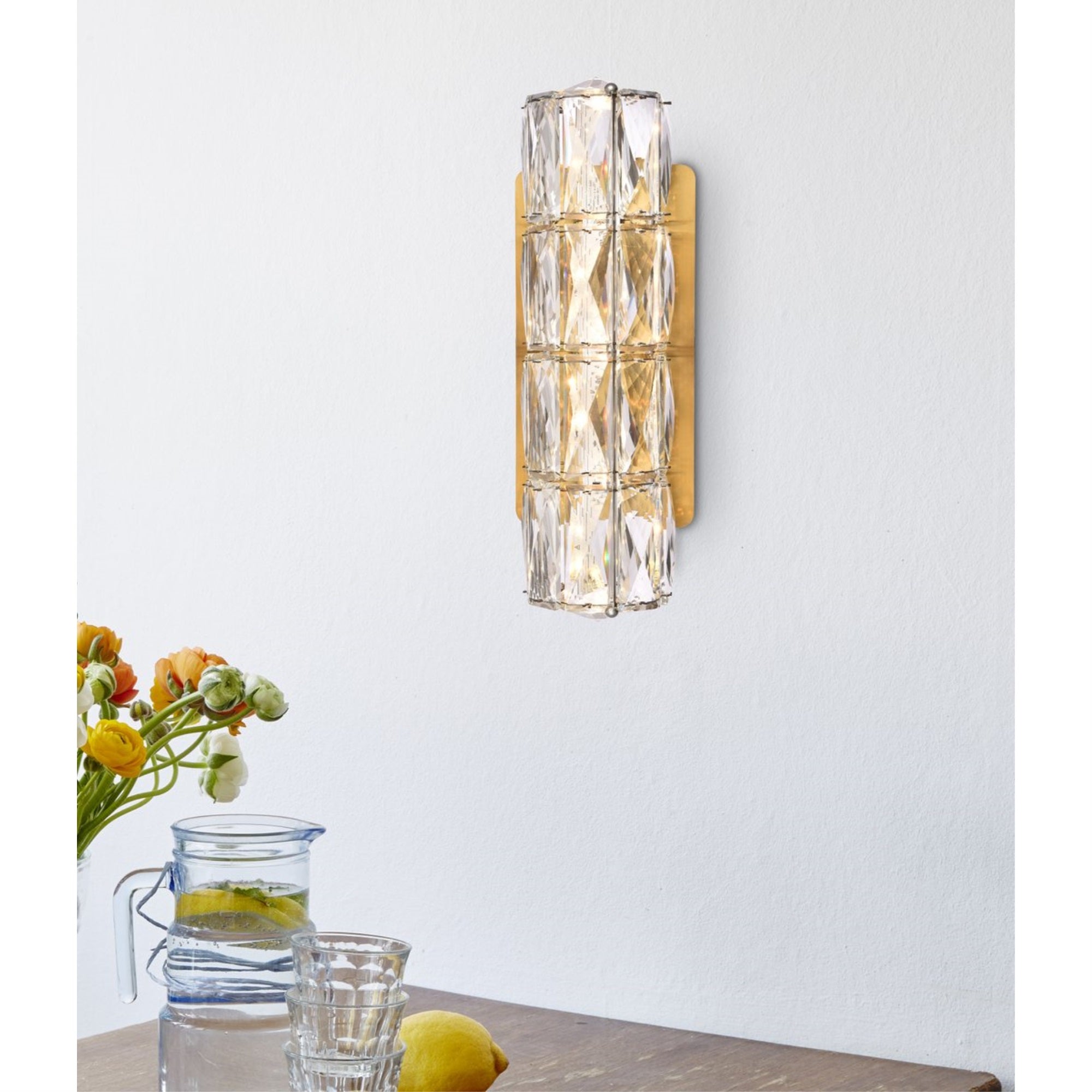 Valetta 12 inch LED linear wall sconce in gold