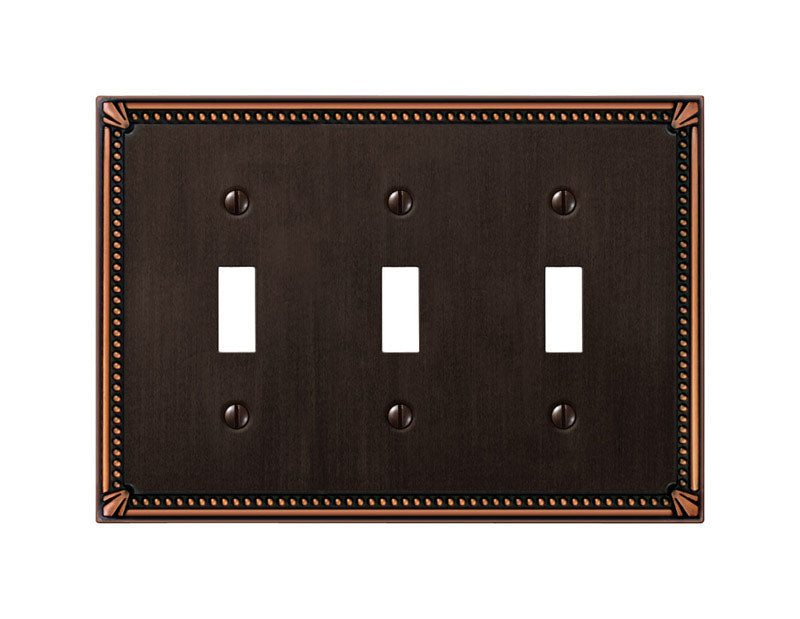 AMERELLE Wallplate Double Toggle Aged Bronze Model 44RRAN Bronze Material