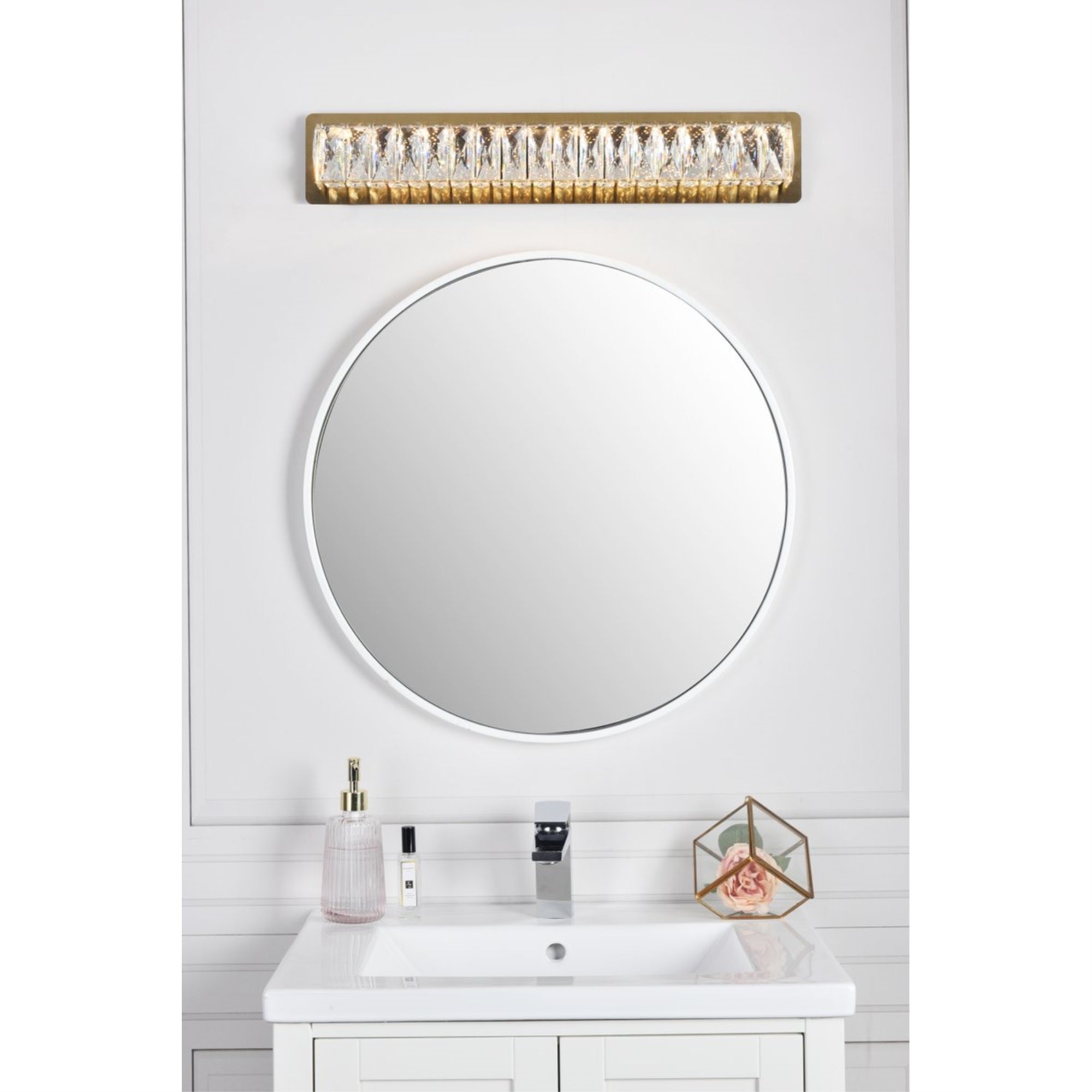 Monroe Integrated LED chip light gold Wall Sconce Clear Royal Cut Crystal