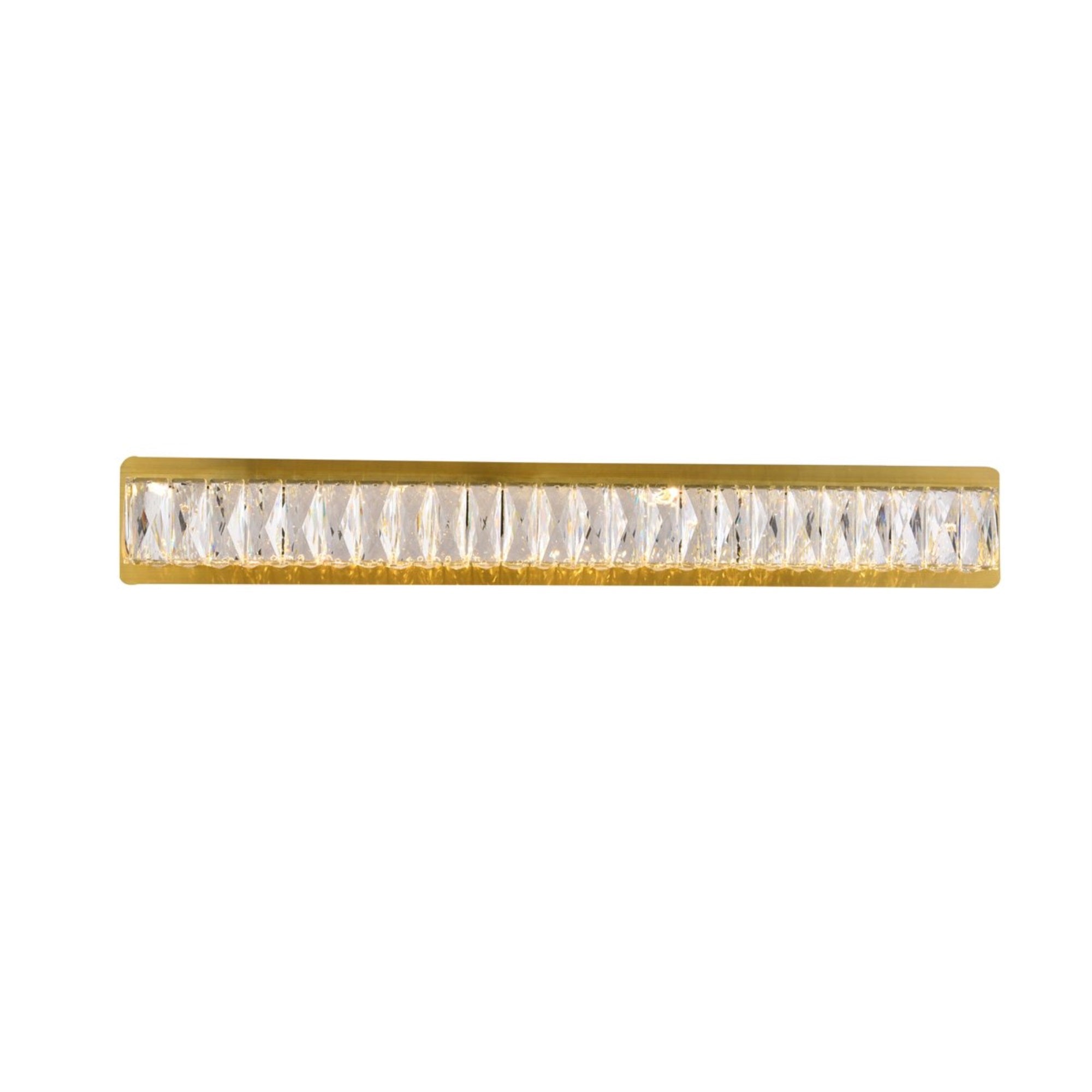 Elegant Lighting Monroe Gold Wall Sconce With Integrated Led Chip, Clear Royal Cut Crystal, Model 90859115