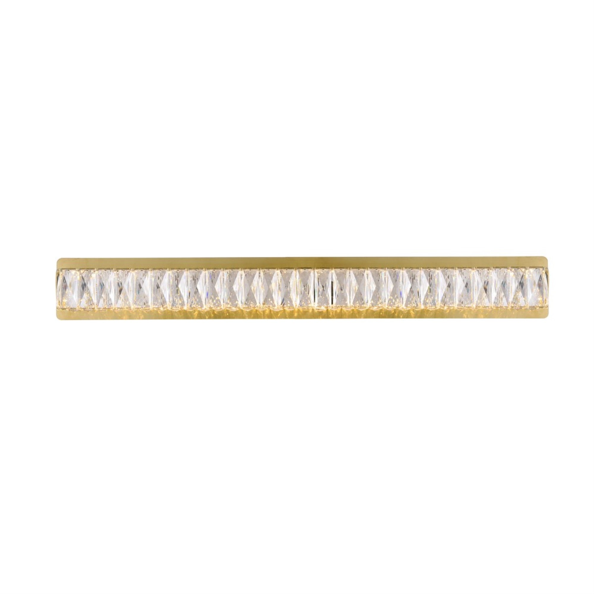 Elegant Lighting Wall Sconce, Integrated LED, Gold, Clear Crystal, Model 3502W35G, 35.4inL x 2.2inW x 4.5inH