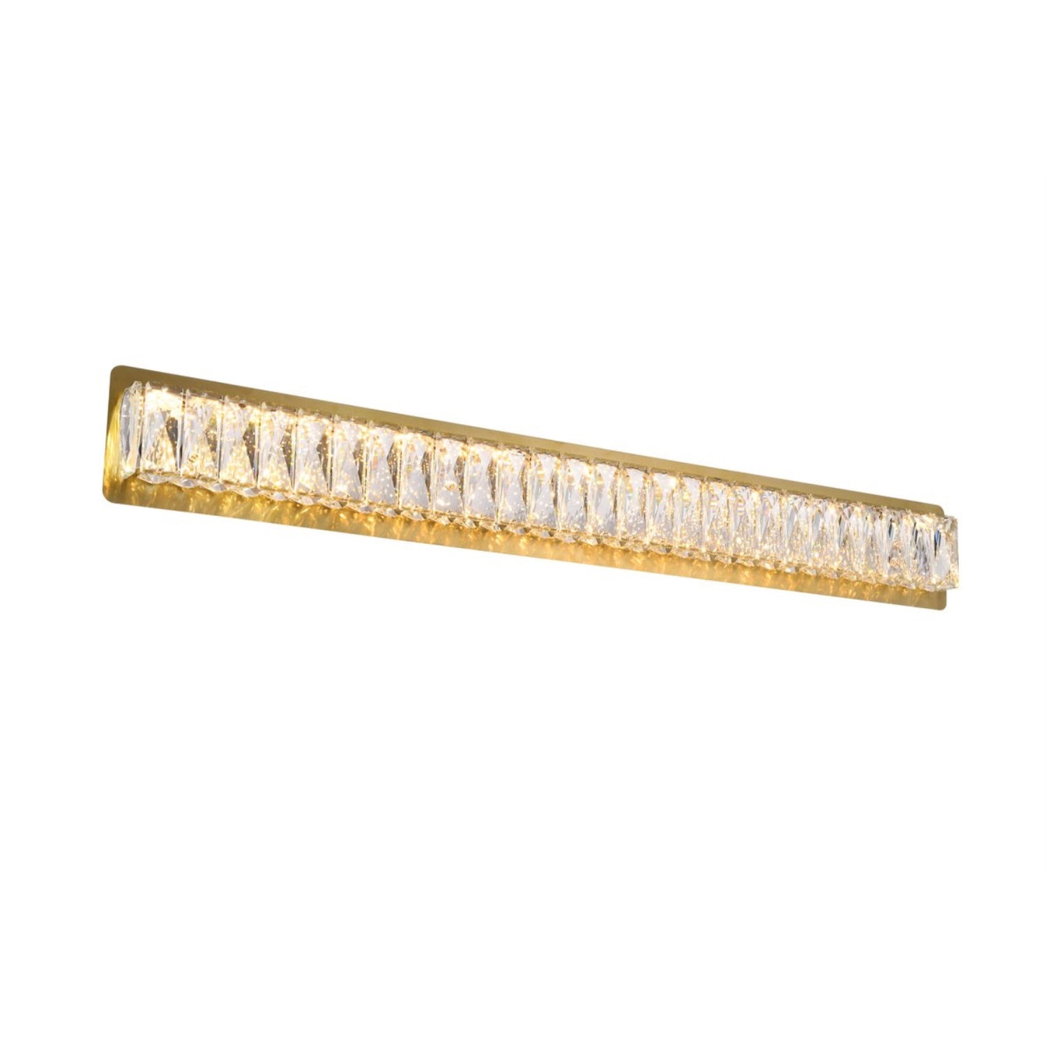 Elegant Lighting Wall Sconce, Integrated LED, Gold, Clear Crystal, Model 3502W35G, 35.4inL x 2.2inW x 4.5inH