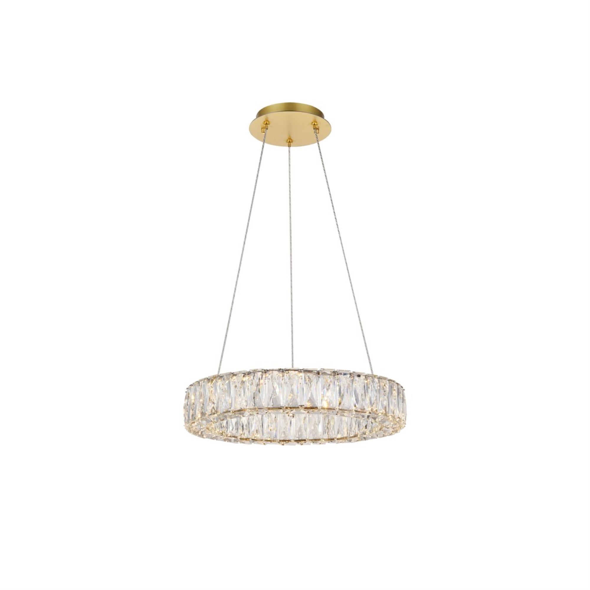 Elegant Lighting Indoor Modern Home Decorative Bright Monroe Integrated Led Chip Light Gold Pendant Clear Royal Cut Crystal