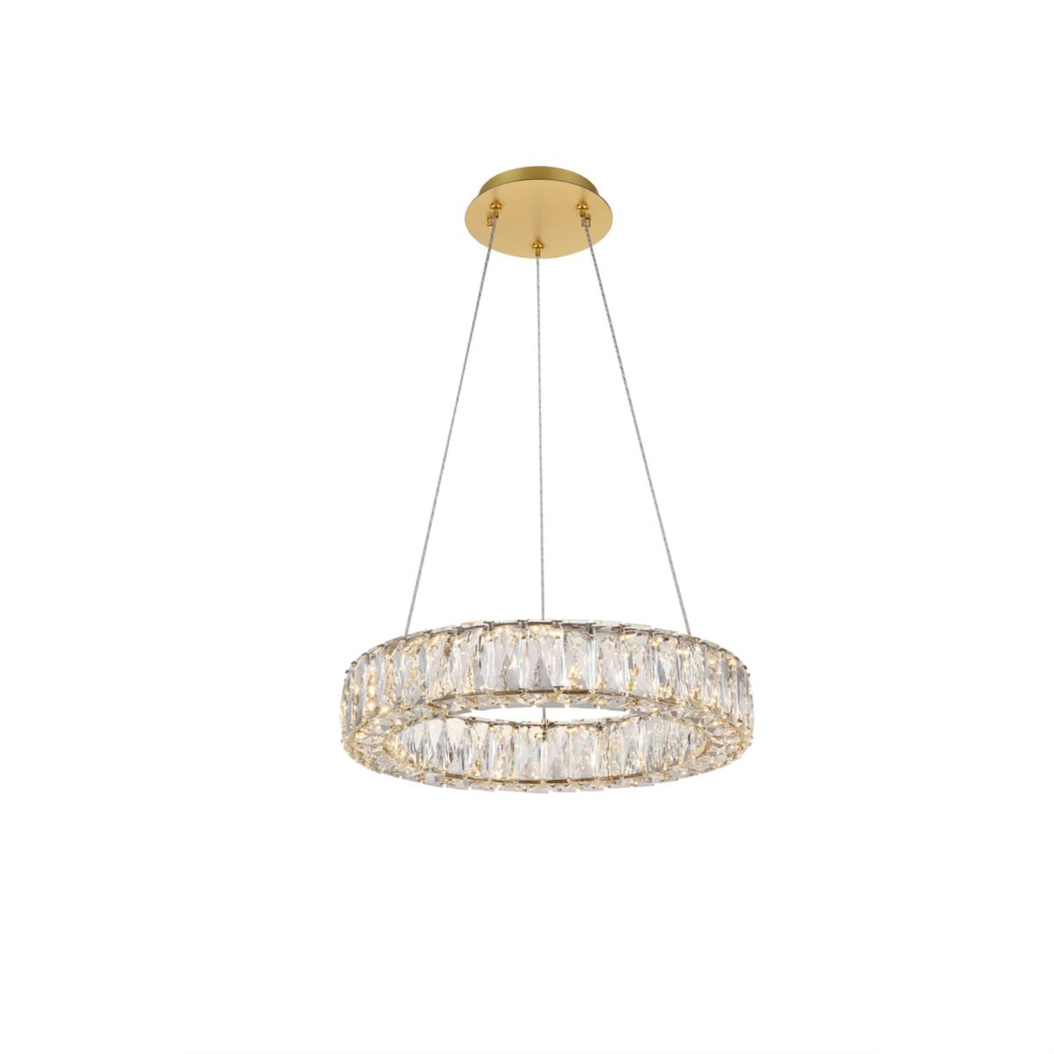 Elegant Lighting Indoor Modern Home Decorative Bright Monroe Integrated Led Chip Light Gold Pendant Clear Royal Cut Crystal