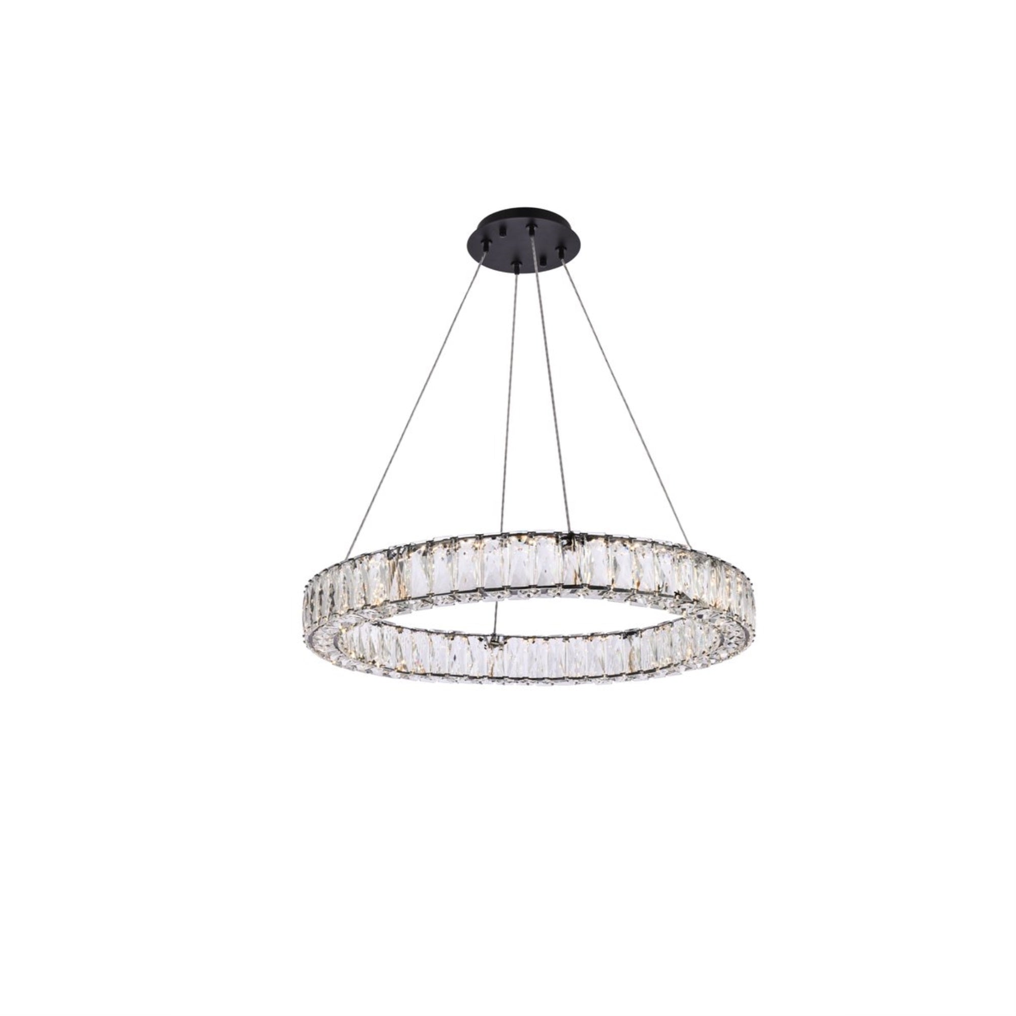 Monroe 26 inch LED round Single pendant in black