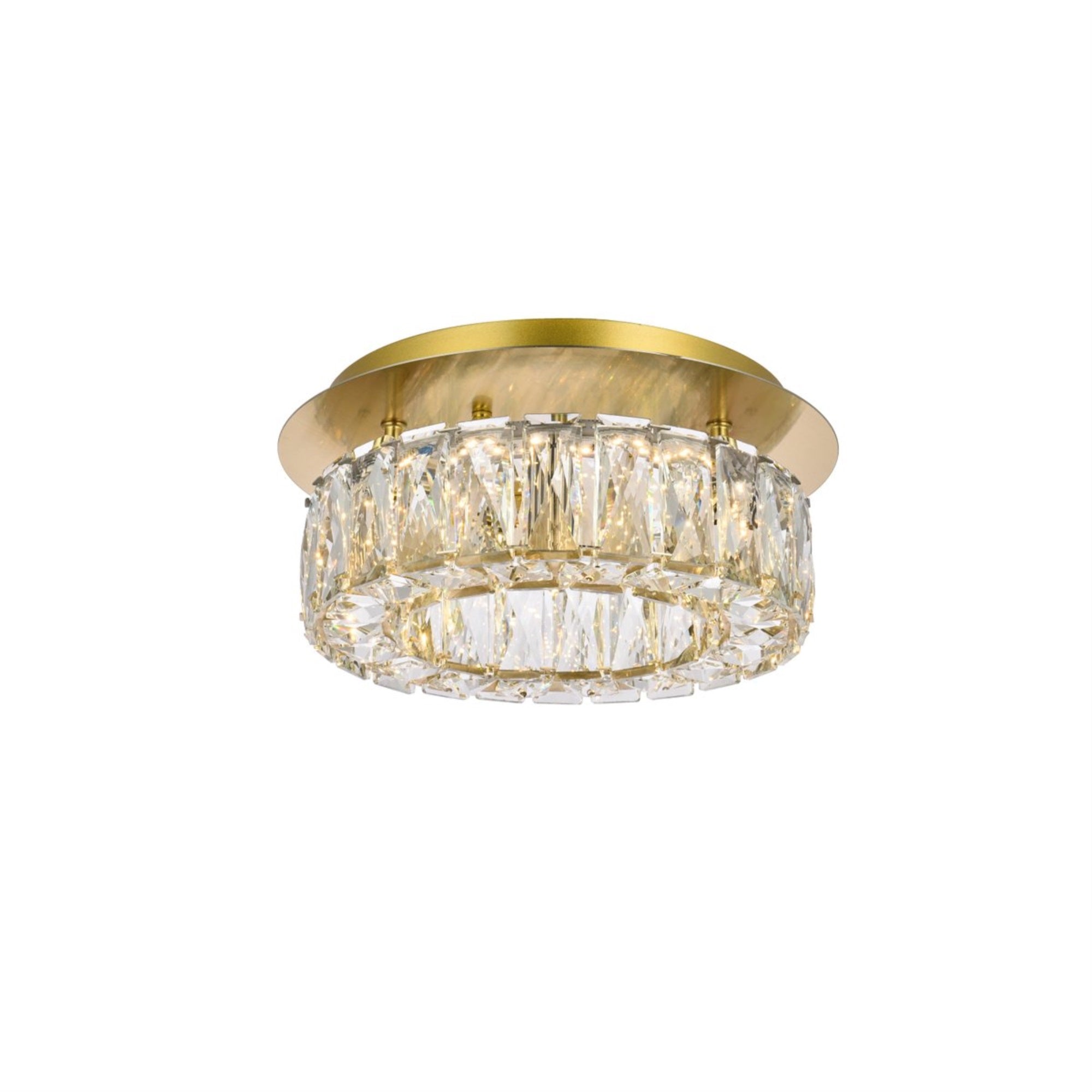 Elegant Lighting Monroe 12&quot; Led Single Flush Mount In Gold