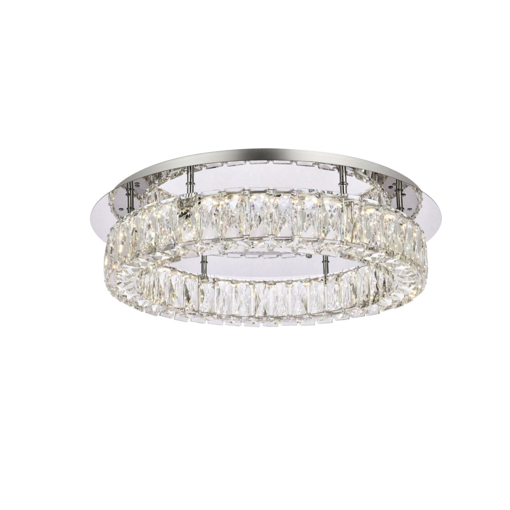 Elegant Lighting Indoor Modern Bright Home Decorative Ceiling Lighting Monroe 22 Inch Led Single Flush Mount - Chrome