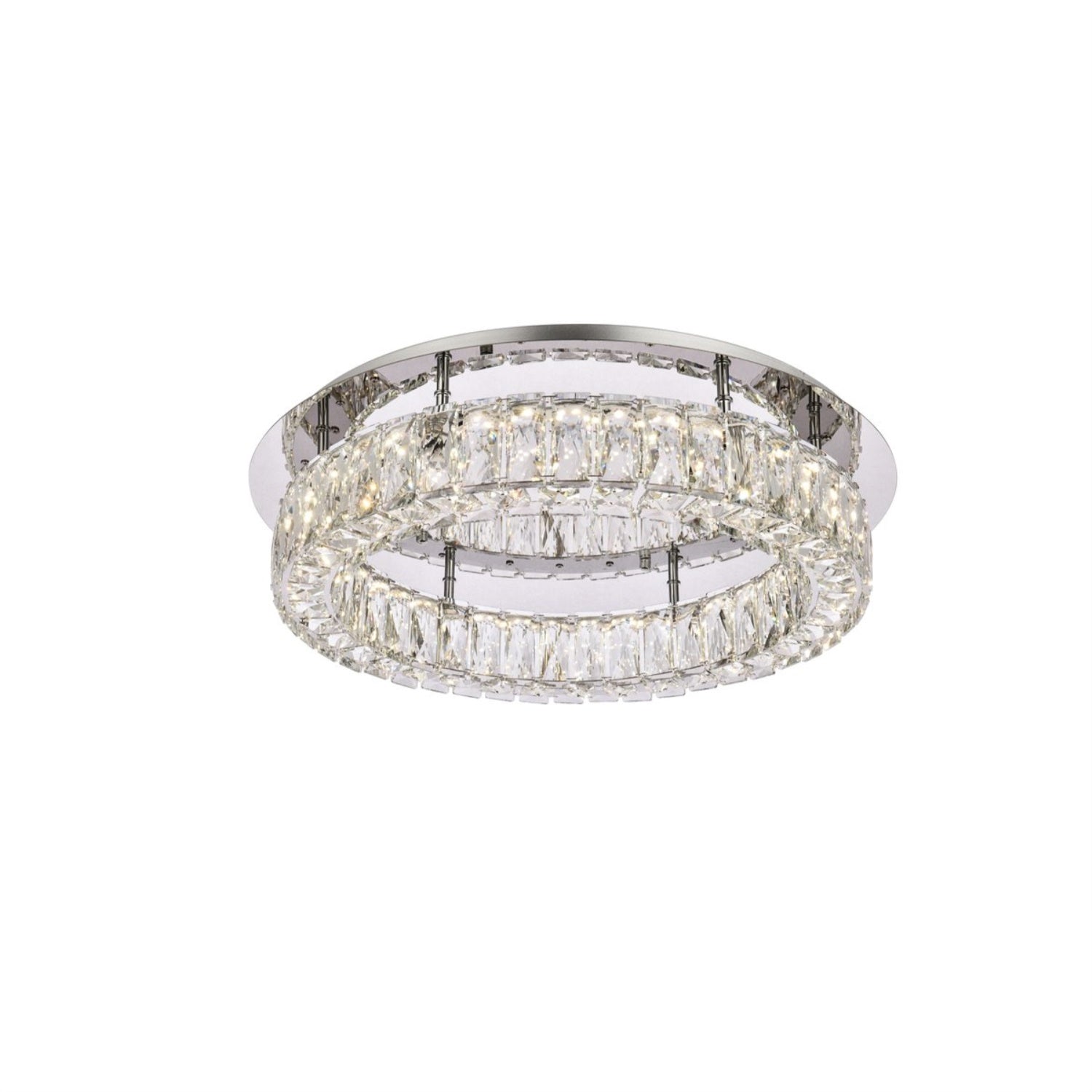 Elegant Lighting Indoor Modern Bright Home Decorative Ceiling Lighting Monroe 22 Inch Led Single Flush Mount - Chrome