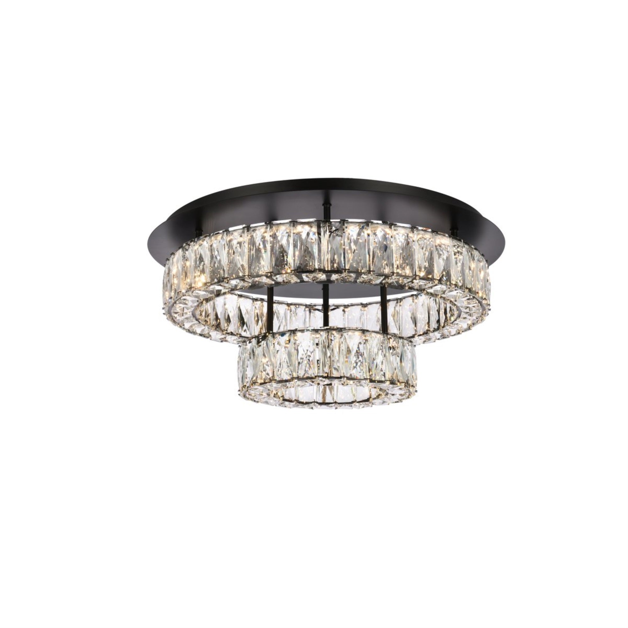 Monroe 22 inch LED double flush mount in black
