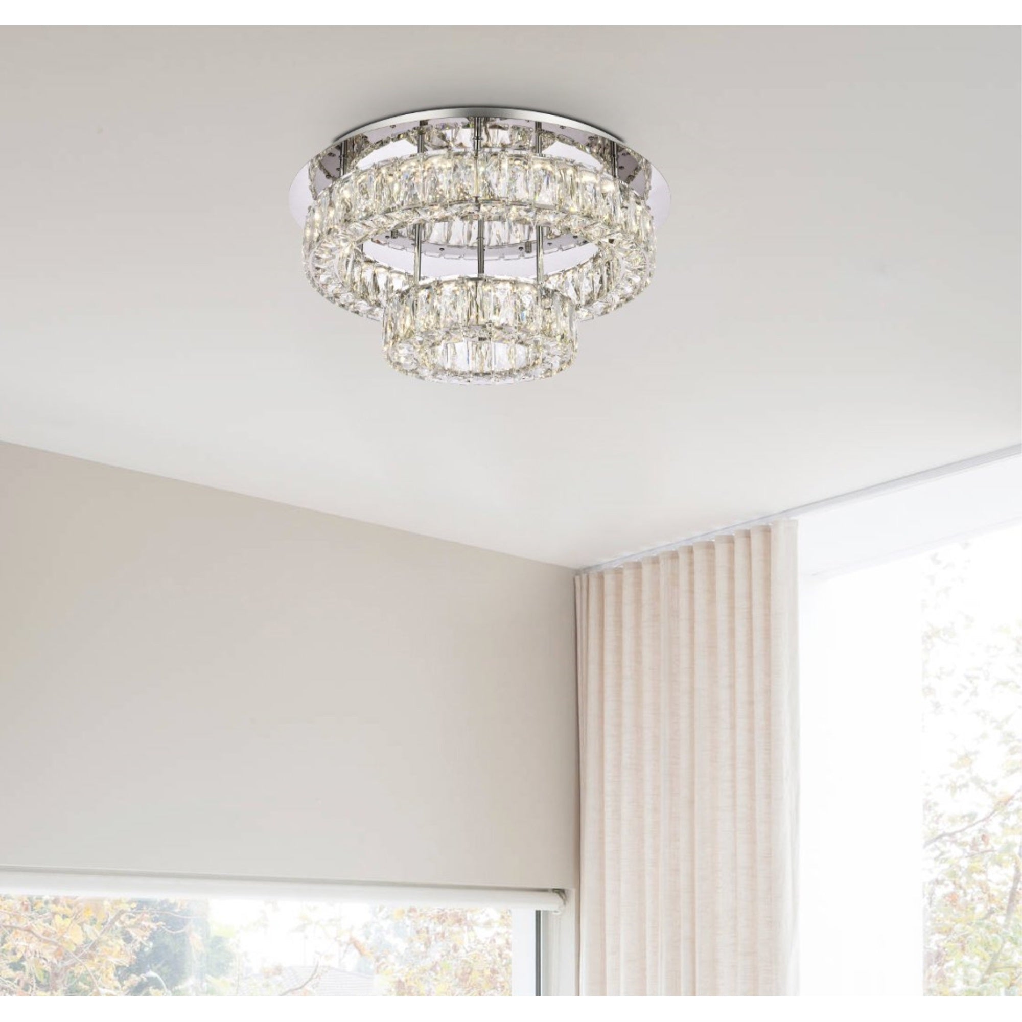 Elegant Lighting Monroe 22&quot; Led Double Flush Mount