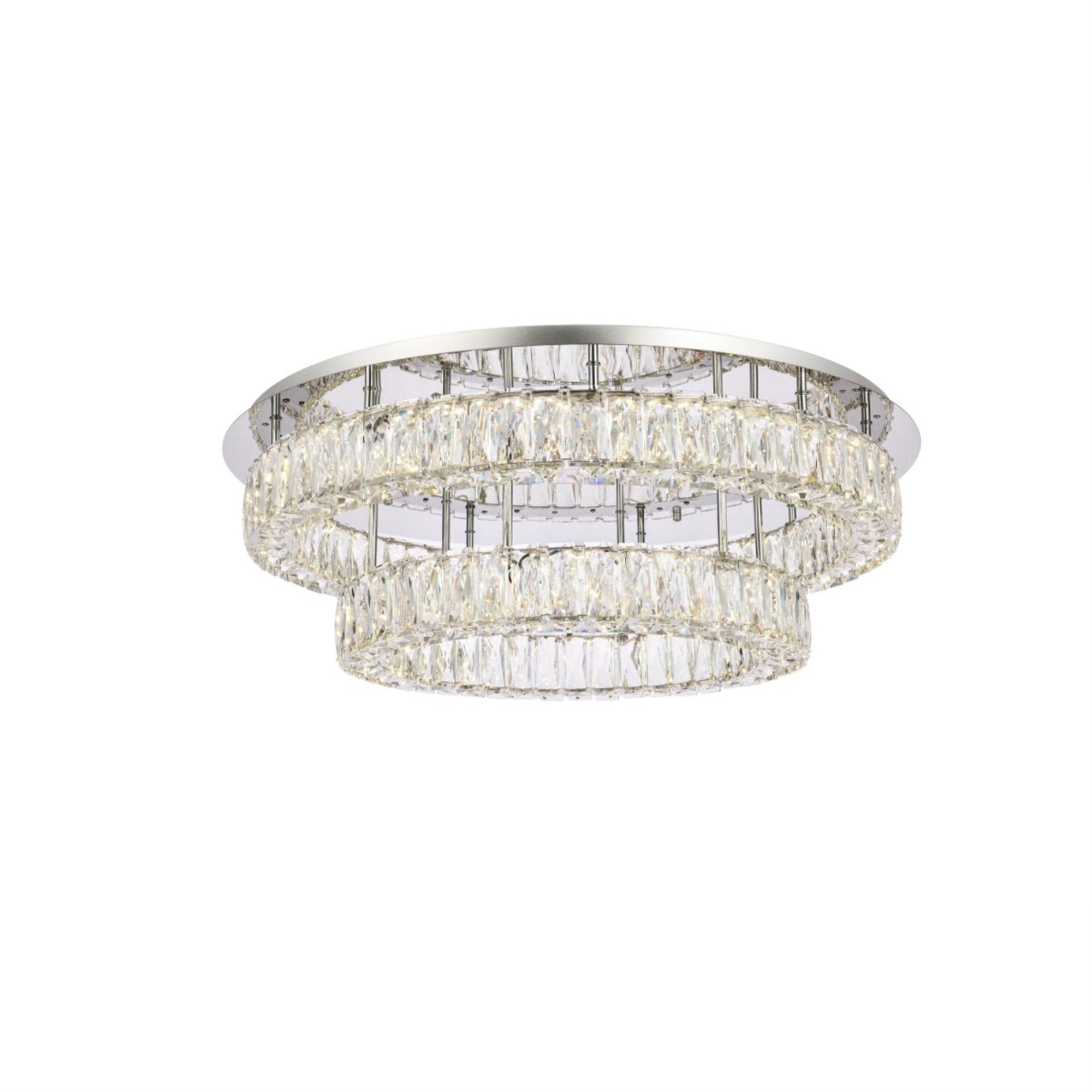 Monroe 30 inch LED double flush mount in chrome