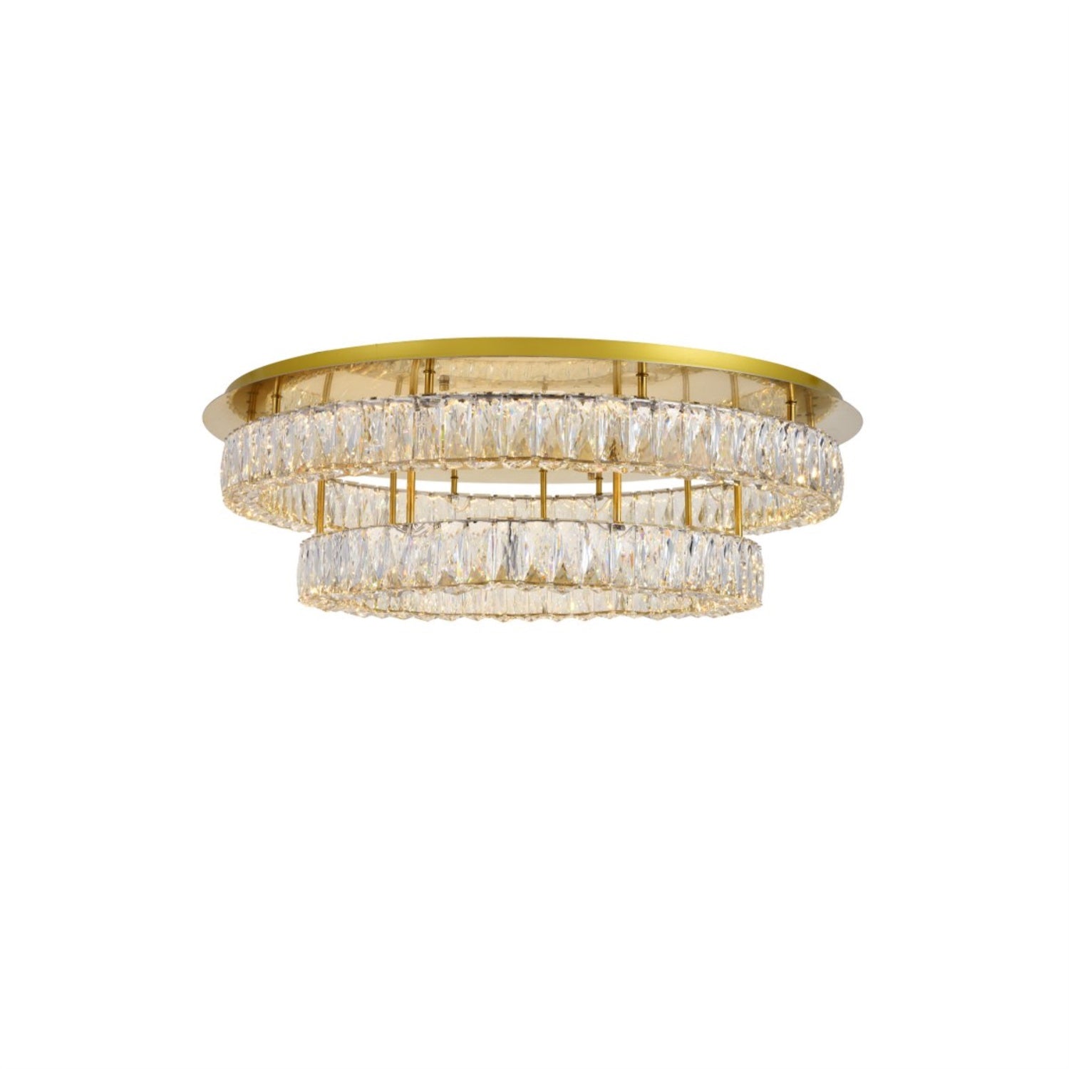 Elegant Lighting Indoor Modern Home Decorative Bright Monroe Led Light Gold Flush Mount Clear Royal Cut Crystal