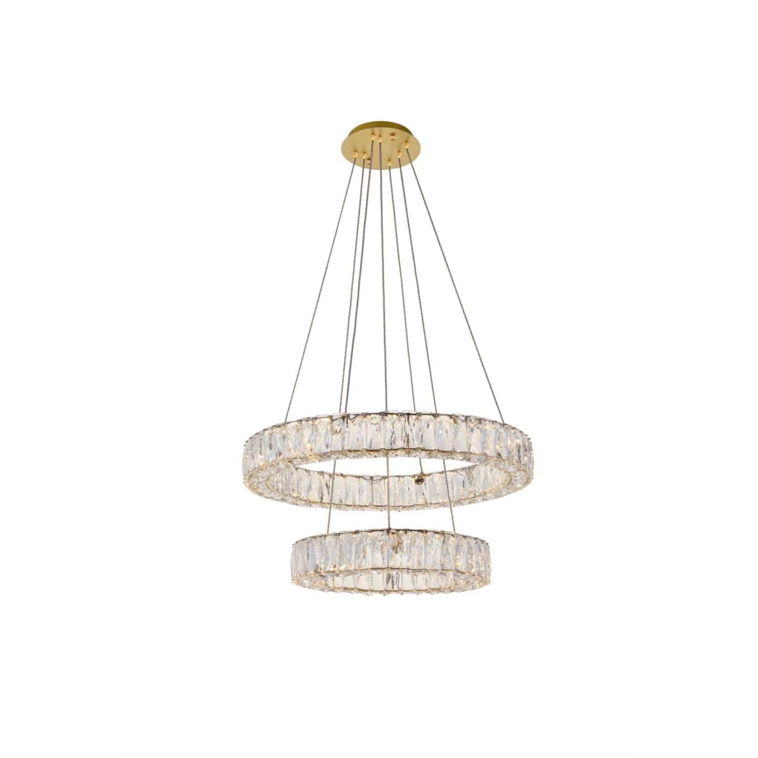 Elegant Lighting Indoor Modern Home Decorative Bright Monroe Integrated Led Chip Light Gold Chandelier Clear Royal Cut Crystal