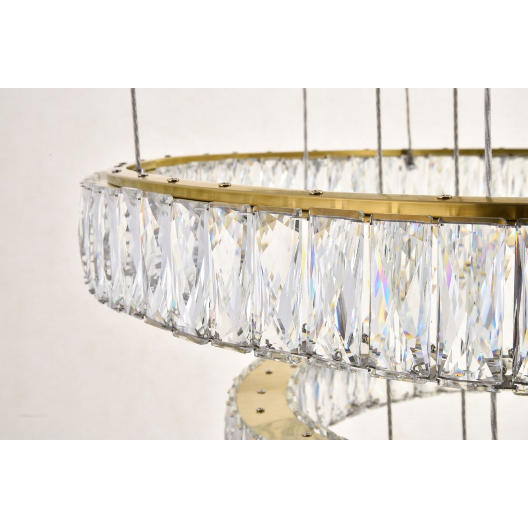 Elegant Lighting Gold Chandelier Integrated LED Light 34inD x 38.3inH Clear Royal Cut Crystal Model 3503G34G