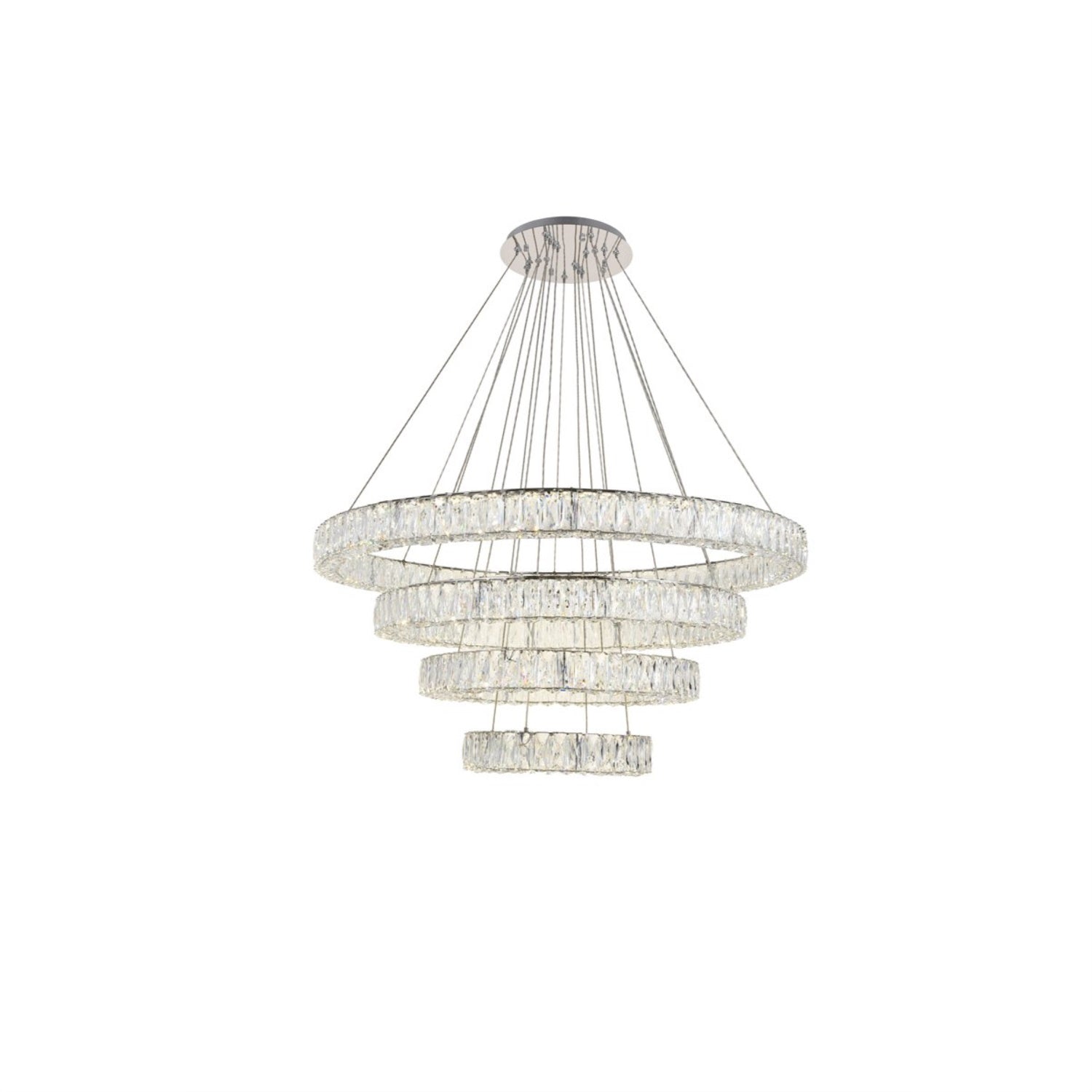 Monroe Integrated Led Chip Light Chrome Chandelier Clear Royal Cut Crystal