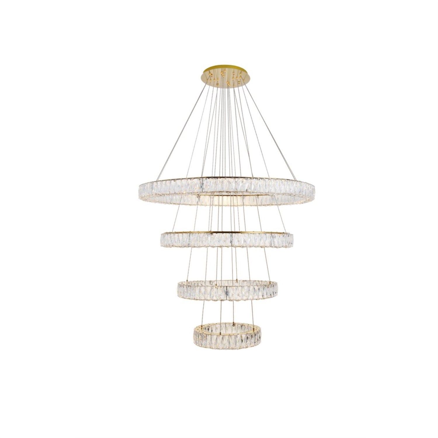 Monroe Integrated Led Chip Light Gold Chandelier Clear Royal Cut Crystal
