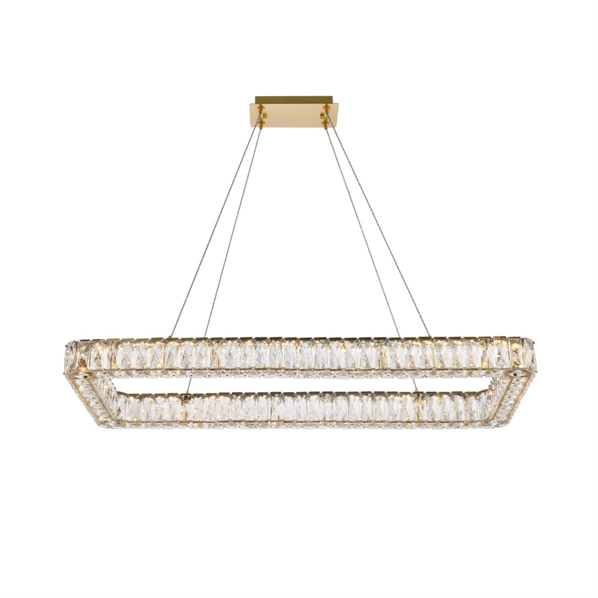Monroe 42 inch LED single rectangle pendant in gold