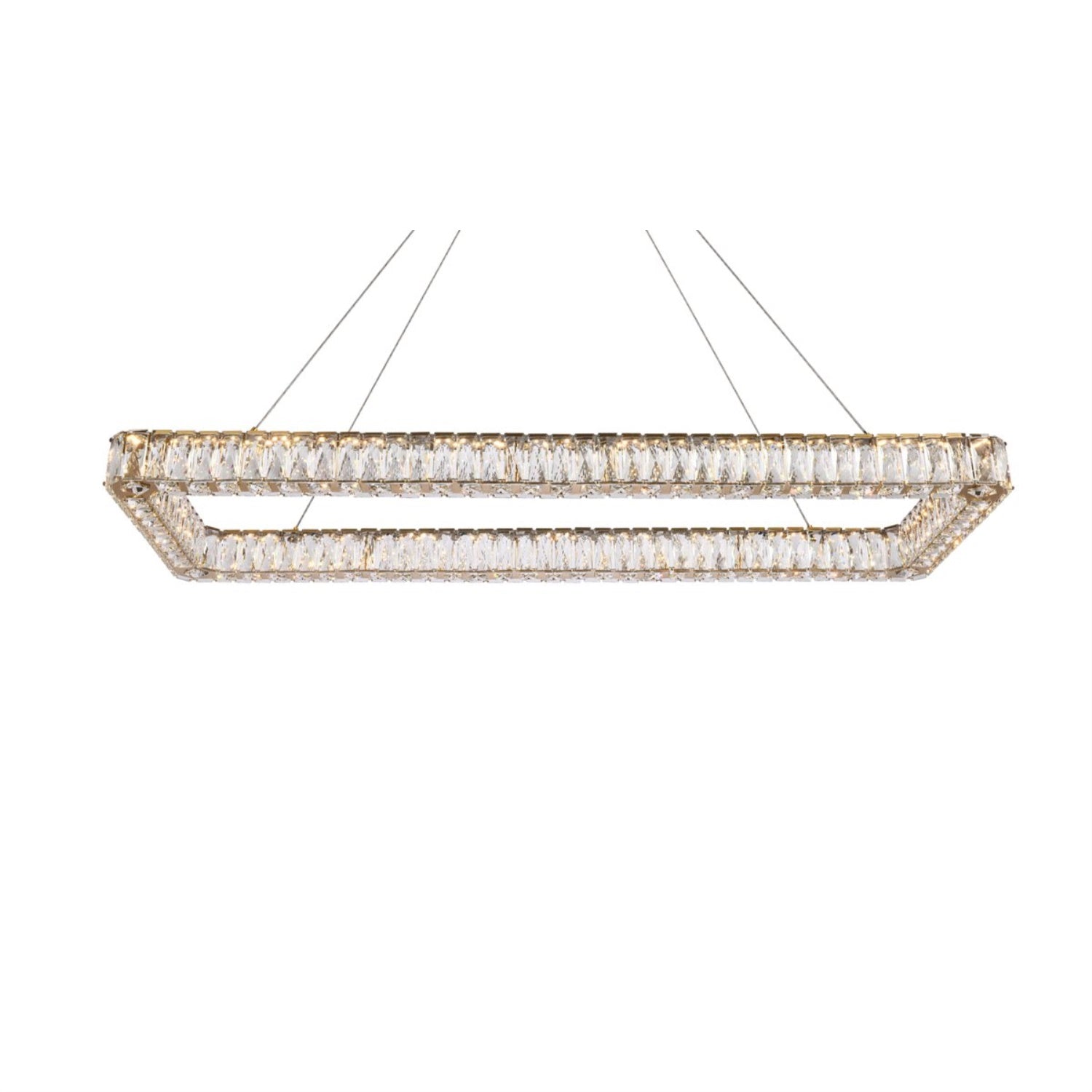 Elegant Lighting Monroe 50&quot; Led Single Rectangle Pendant In Gold