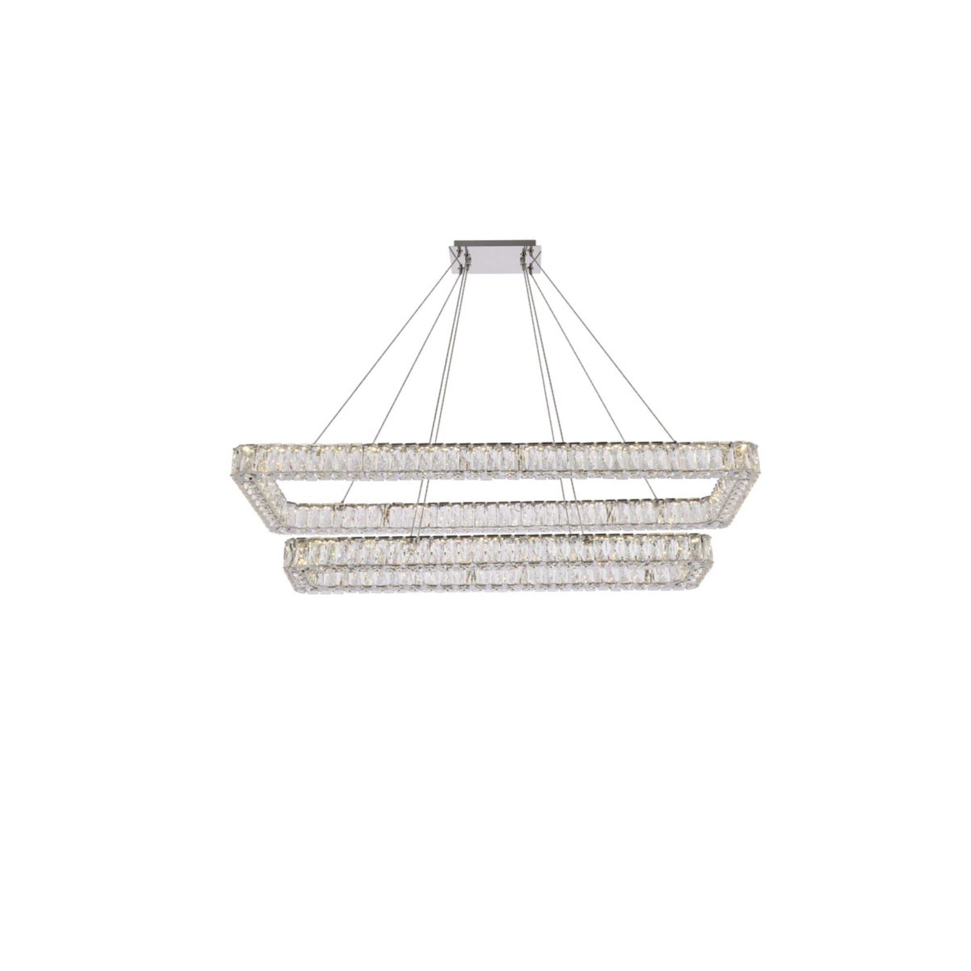 Monroe 50 Inch Led Double Rectangle Pendant In Chrome