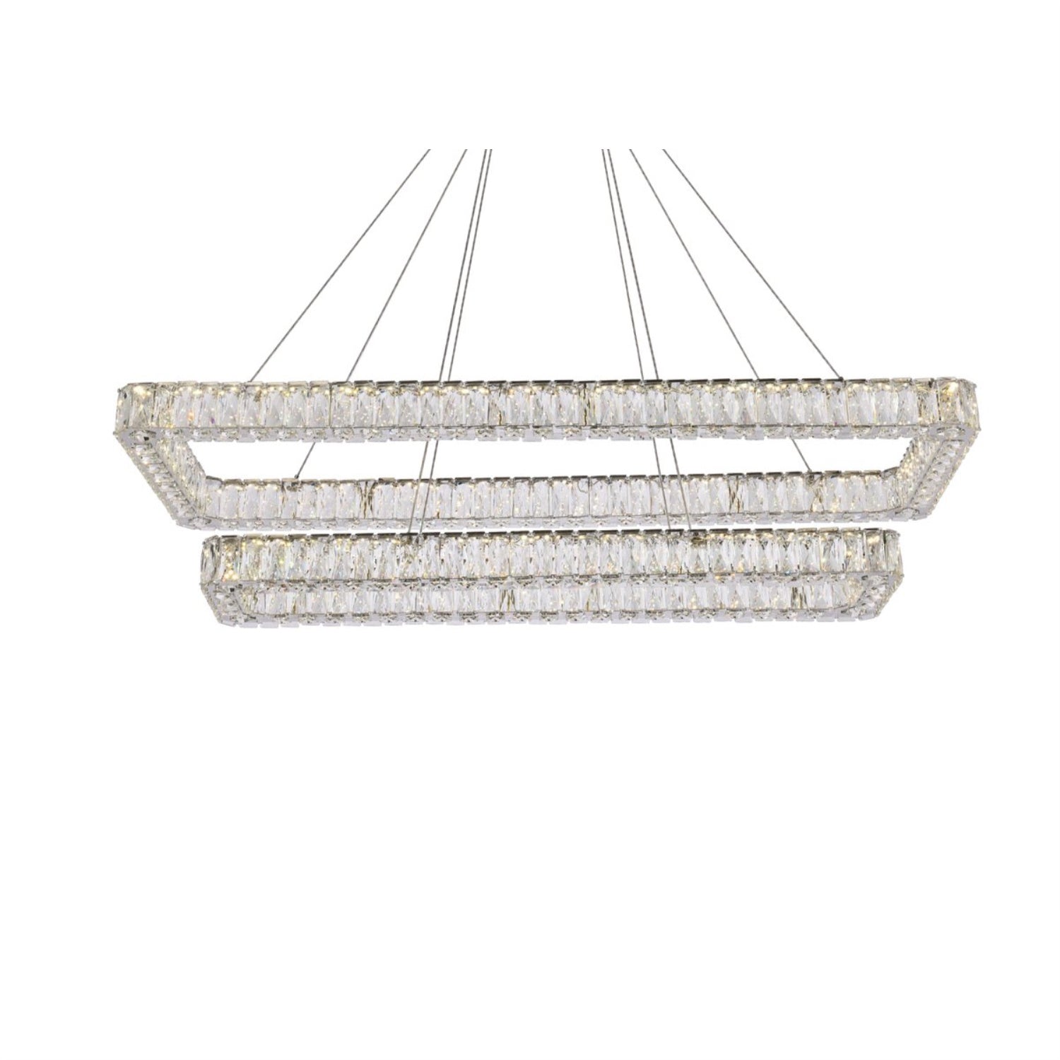 Monroe 50 Inch Led Double Rectangle Pendant In Chrome