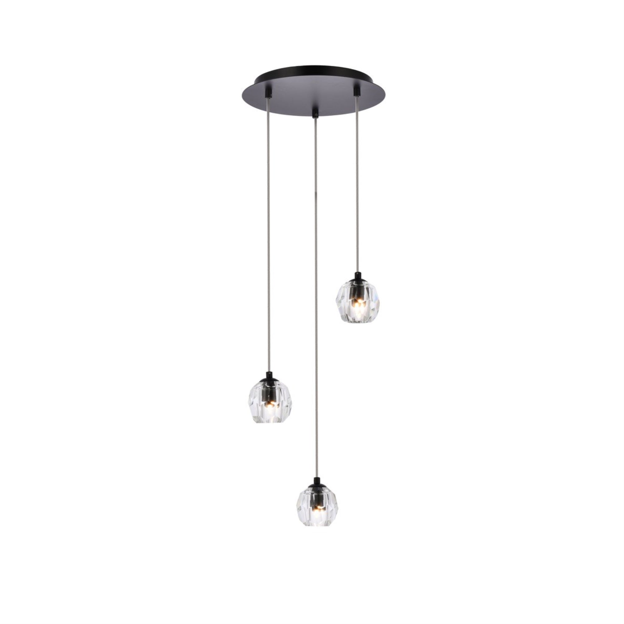 Eren 3 lights Black pendant