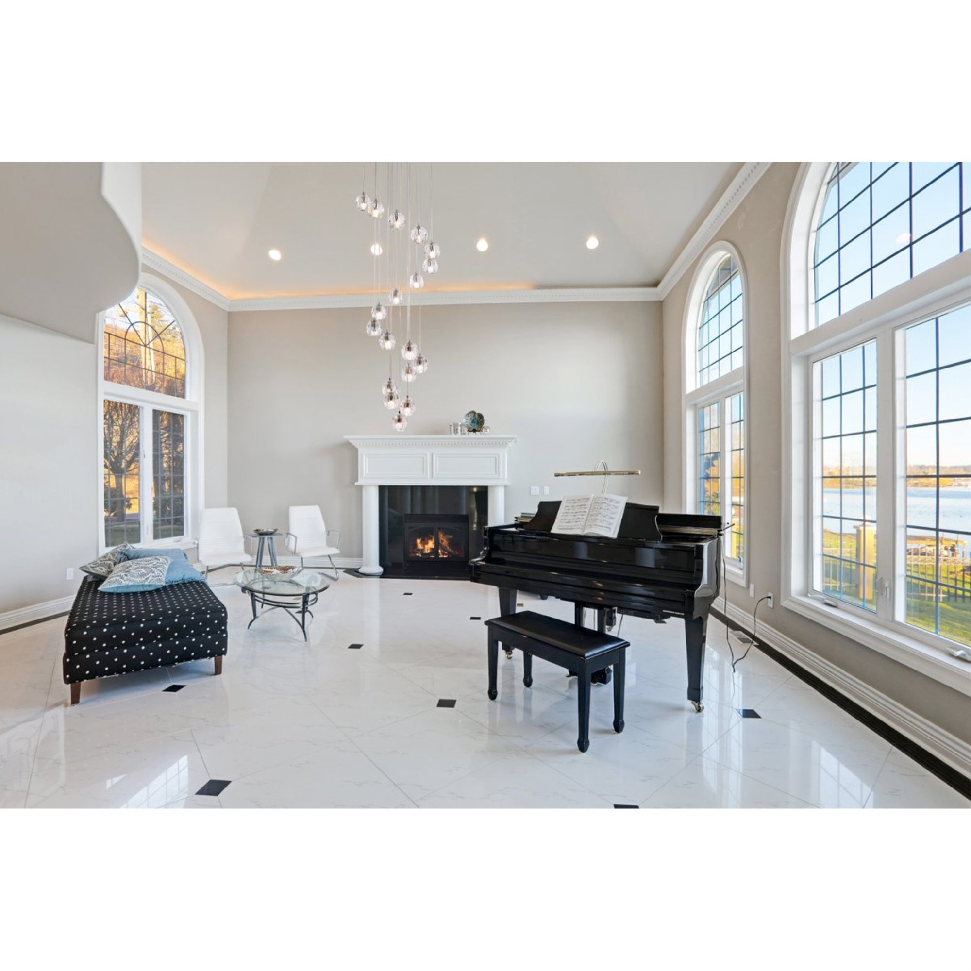 Elegant Lighting Luxurious Eren Adjustable Hanging 18 Lights Pendant For Living Room, Kitchen, Bedroom & Hallway, Chrome