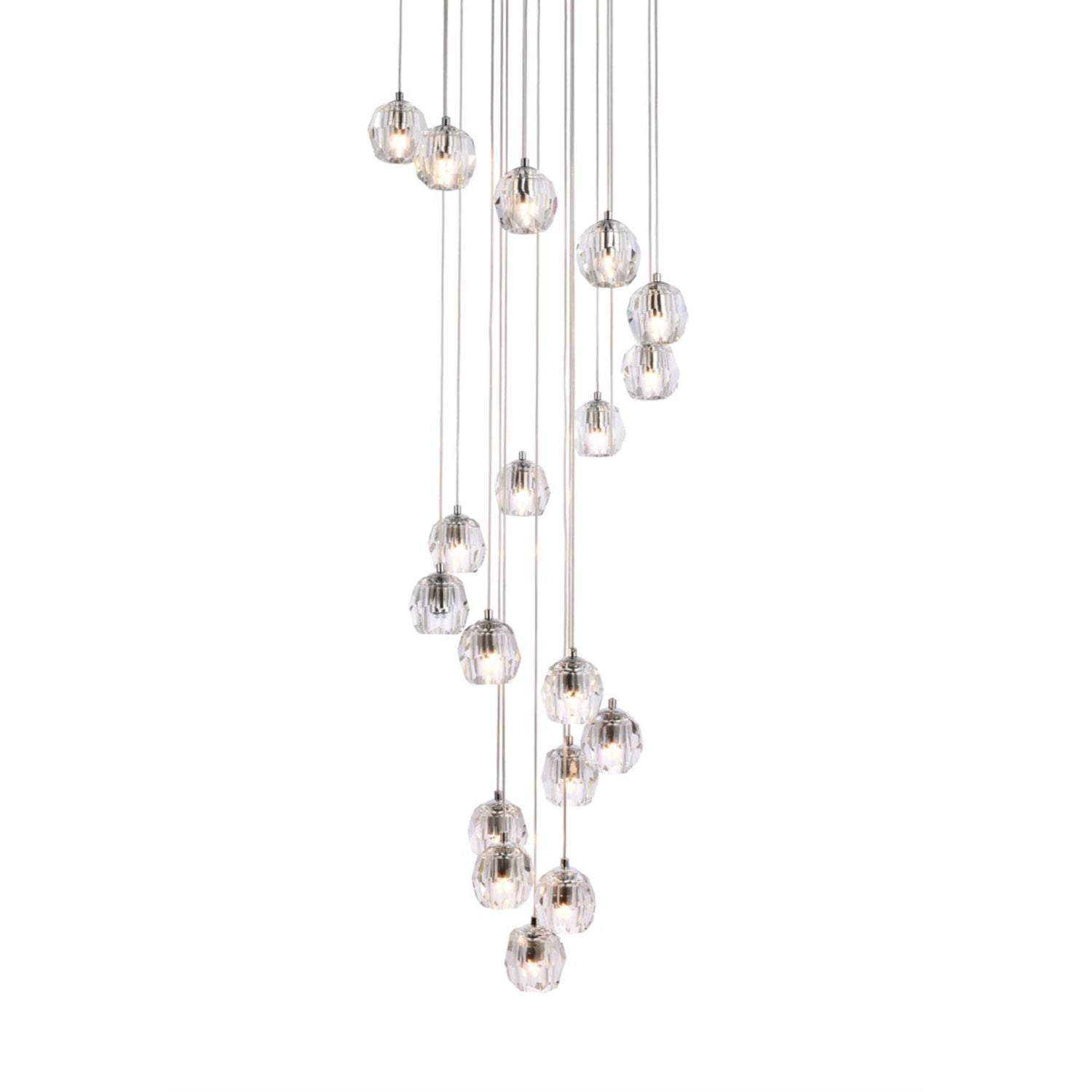 Elegant Lighting Luxurious Eren Adjustable Hanging 18 Lights Pendant For Living Room, Kitchen, Bedroom & Hallway, Chrome