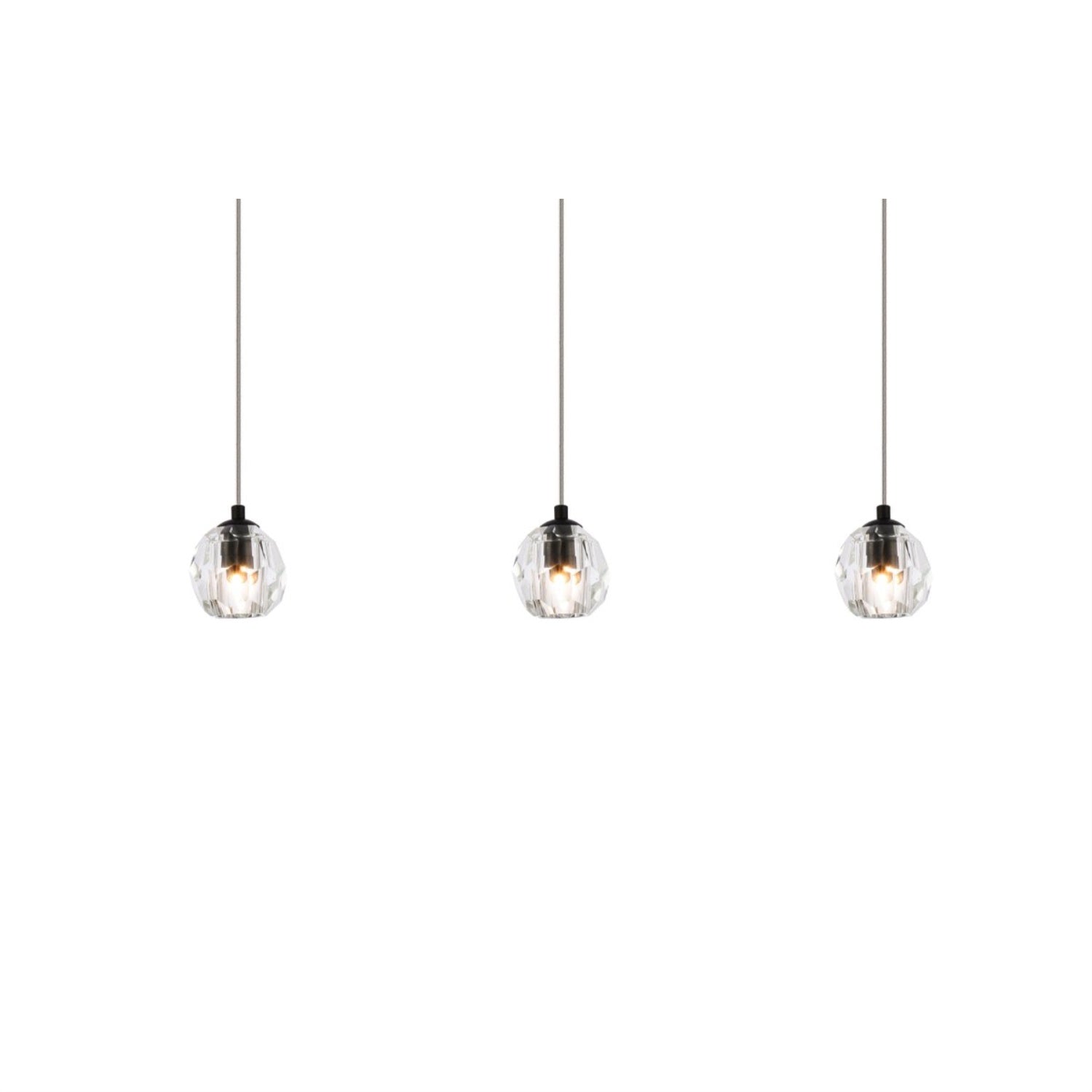Elegant Lighting Eren Adjustable 3-Light Pendant - Black Stainless Steel - Model 3505D28BK - Ideal for Living Room, Kitchen, Bedroom, Hallway