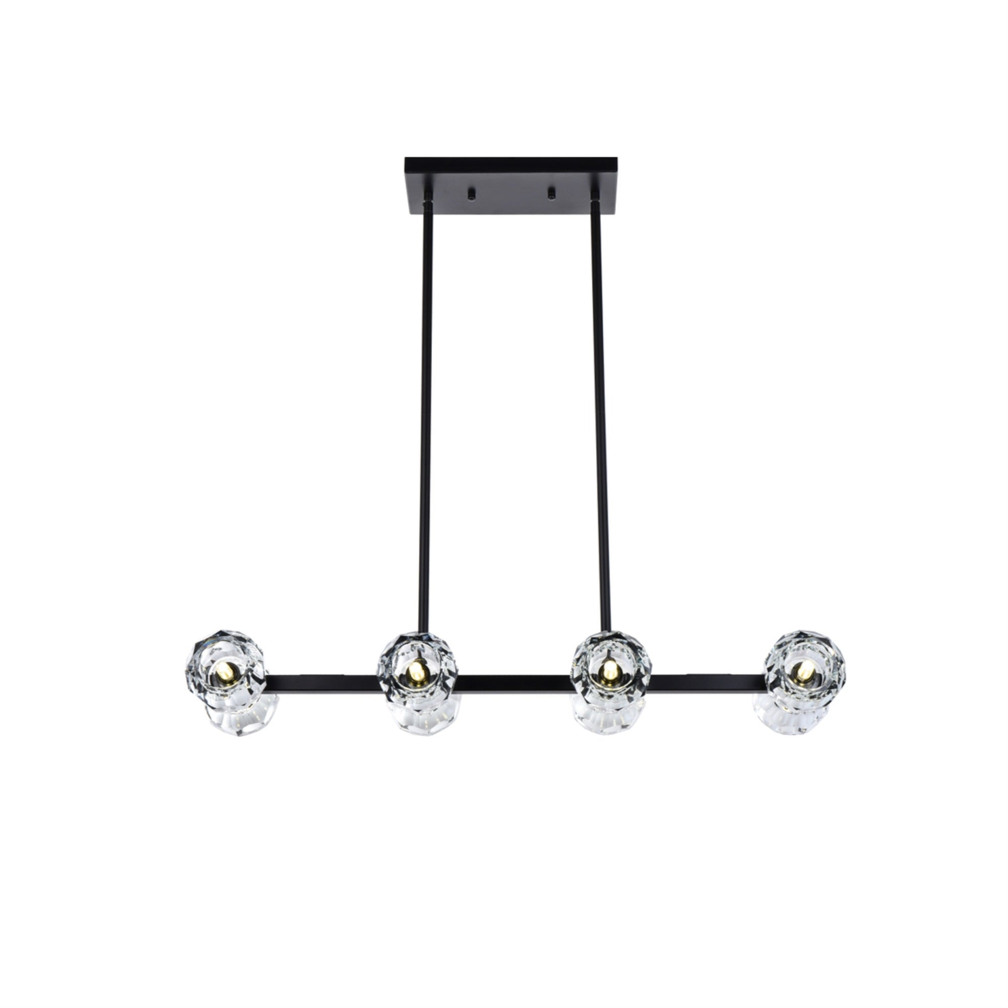 Elegant Lighting Eren Pendant Light, 31 Inch, Black Finish