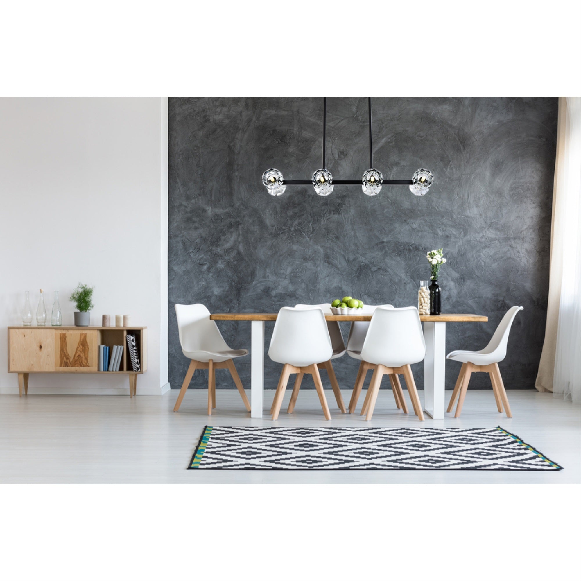 Elegant Lighting Eren Pendant Light, 31 Inch, Black Finish