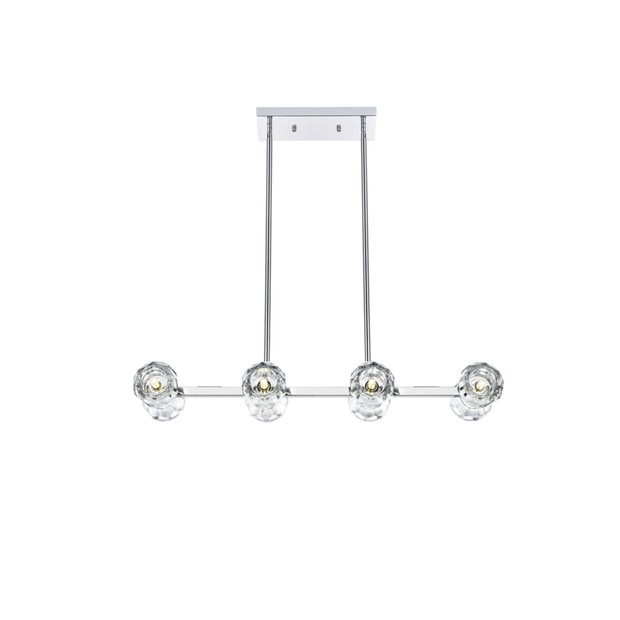 Elegant Lighting Eren Pendant Light, 31 Inch, Chrome Finish