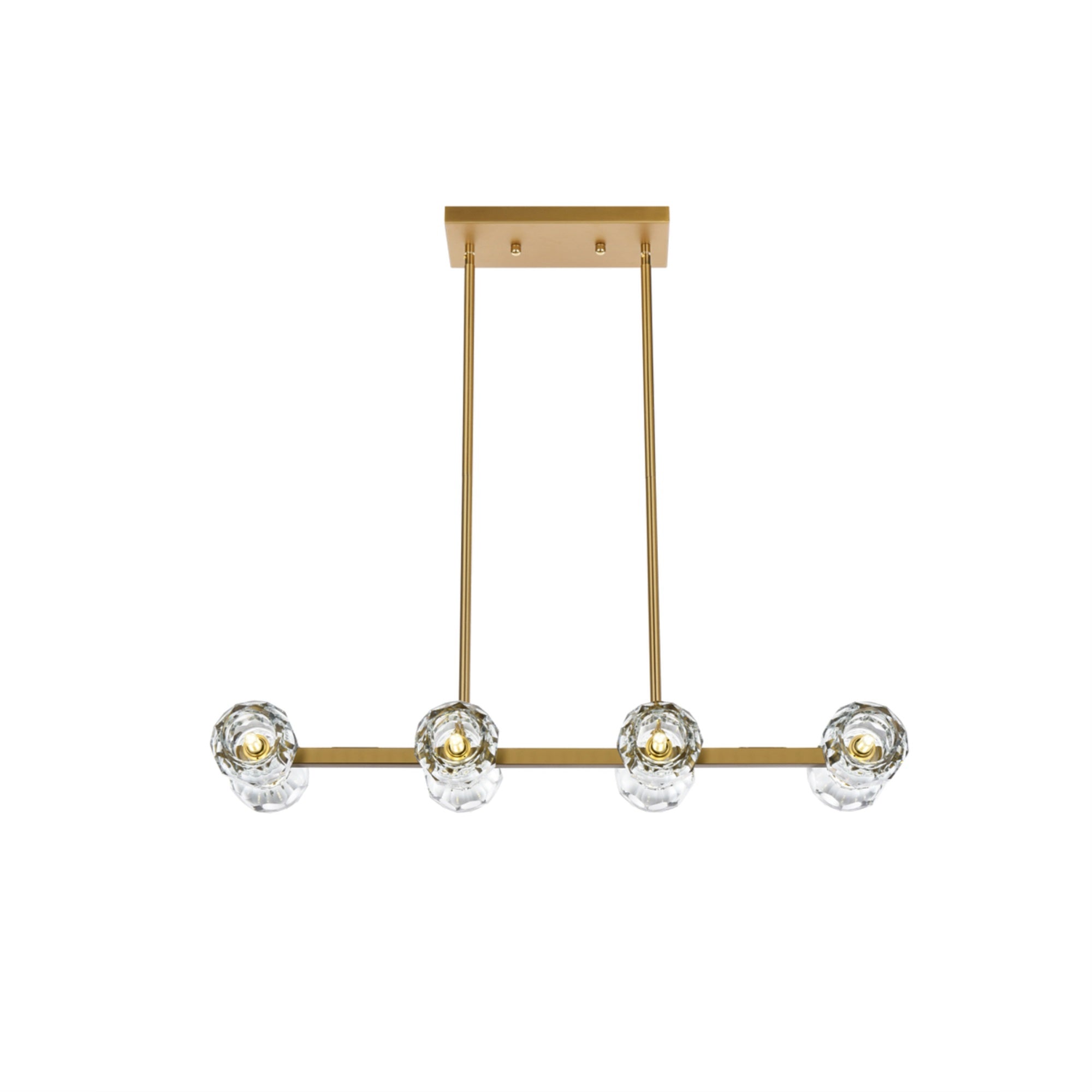 Elegant Lighting Eren Pendant Light, Satin Gold, 31 inch
