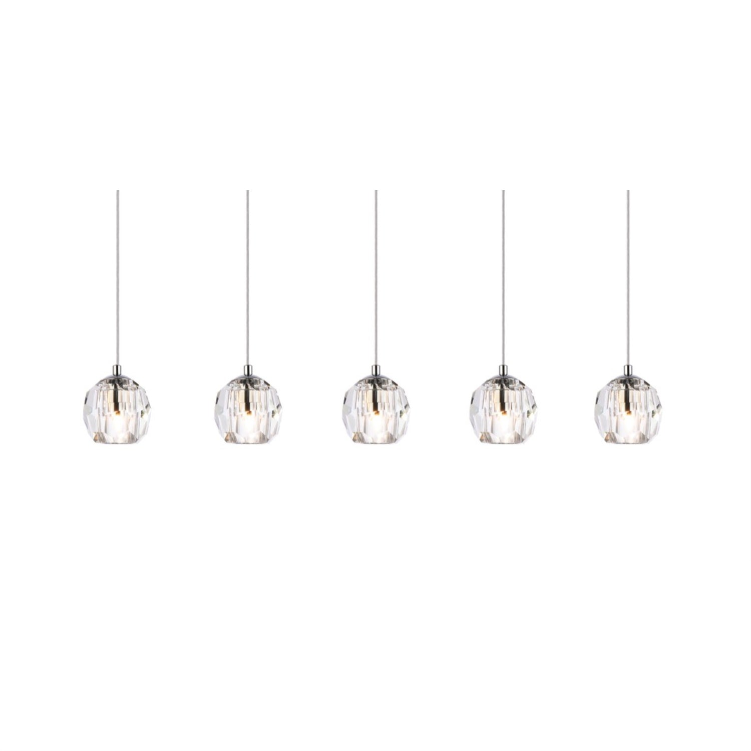 Elegant Lighting Eren 5-Light Adjustable Pendant, Chrome, Stainless Steel, Model 3505D32C