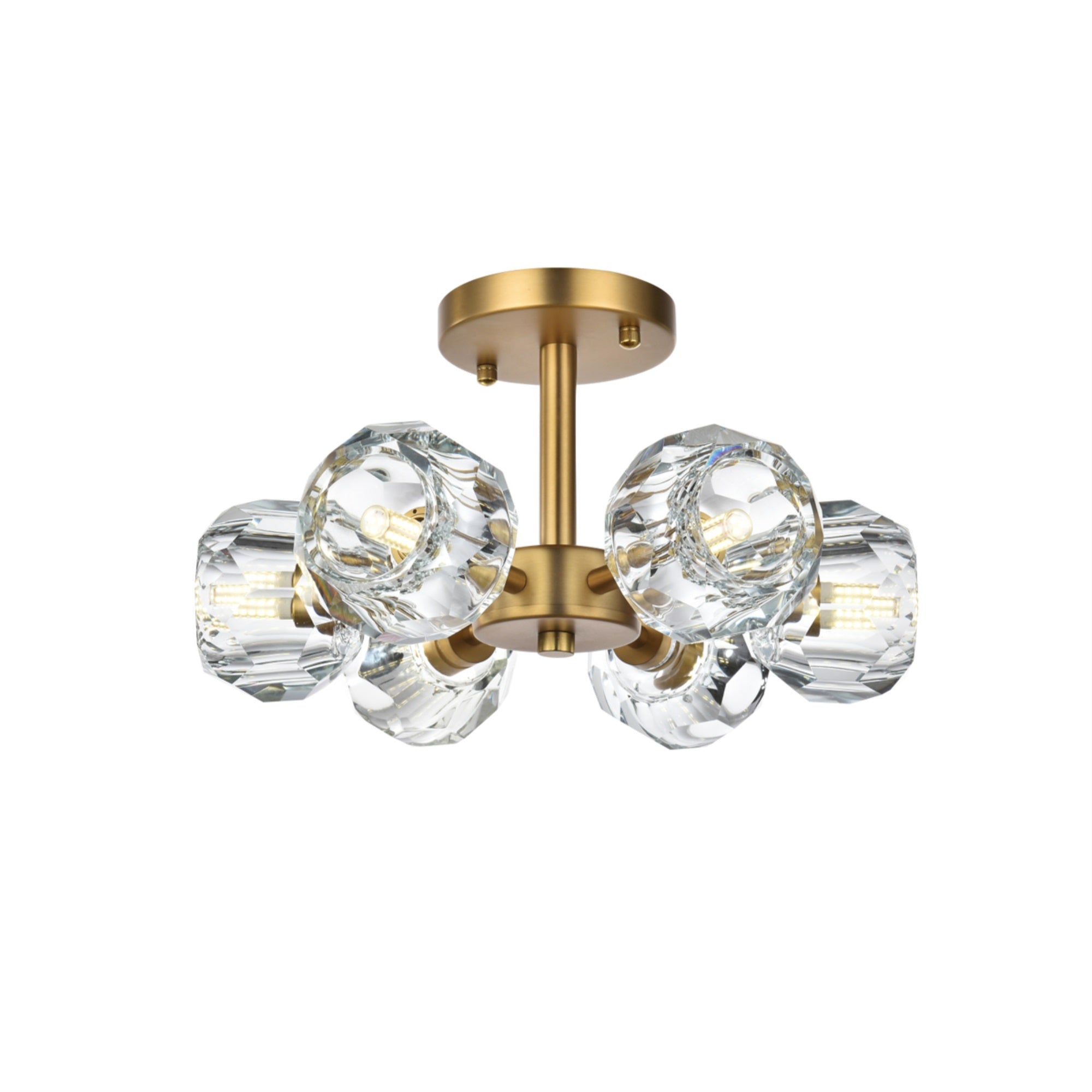 Elegant Lighting Eren 14 Inch Flush Mount In Satin Gold