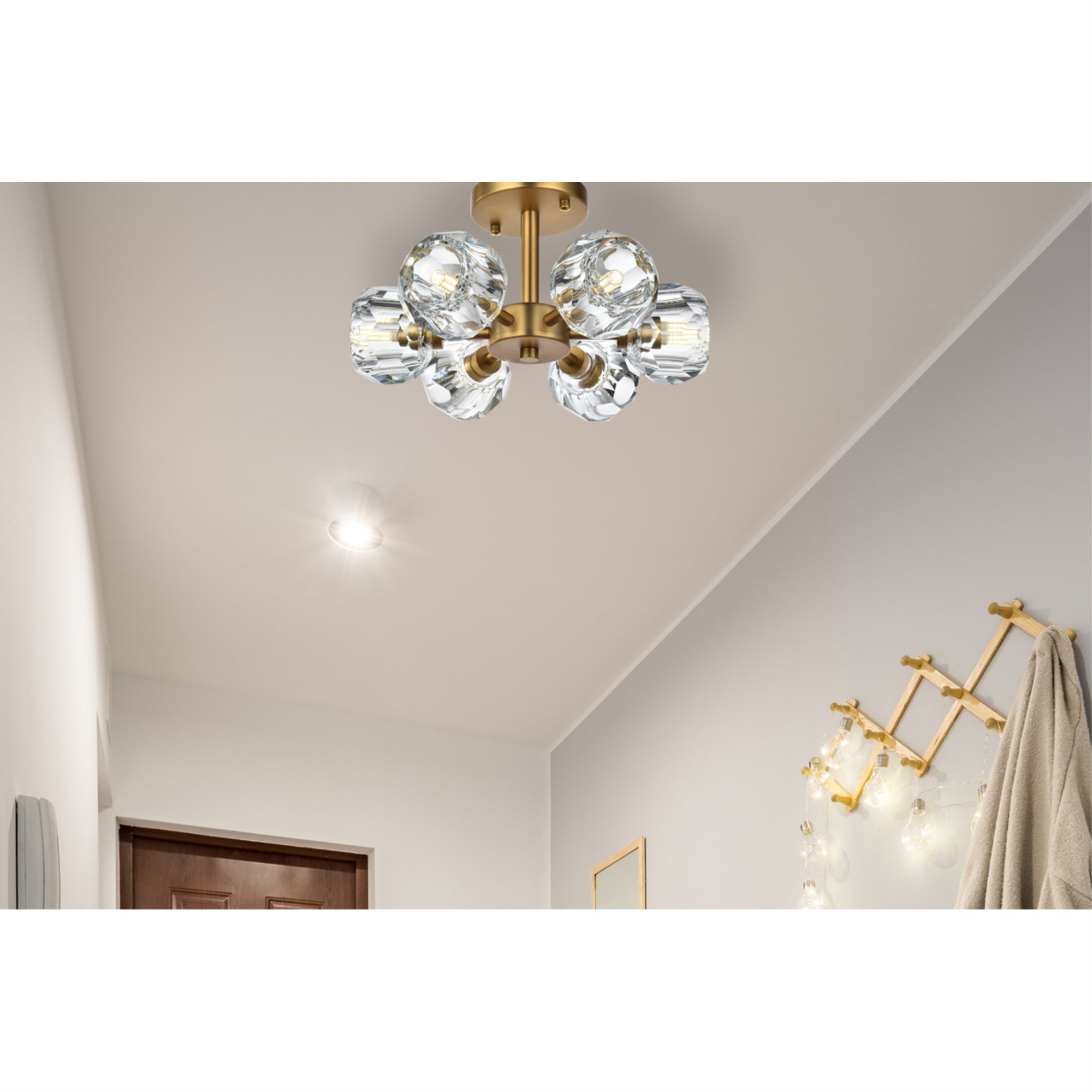 Elegant Lighting Eren 14 Inch Flush Mount In Satin Gold