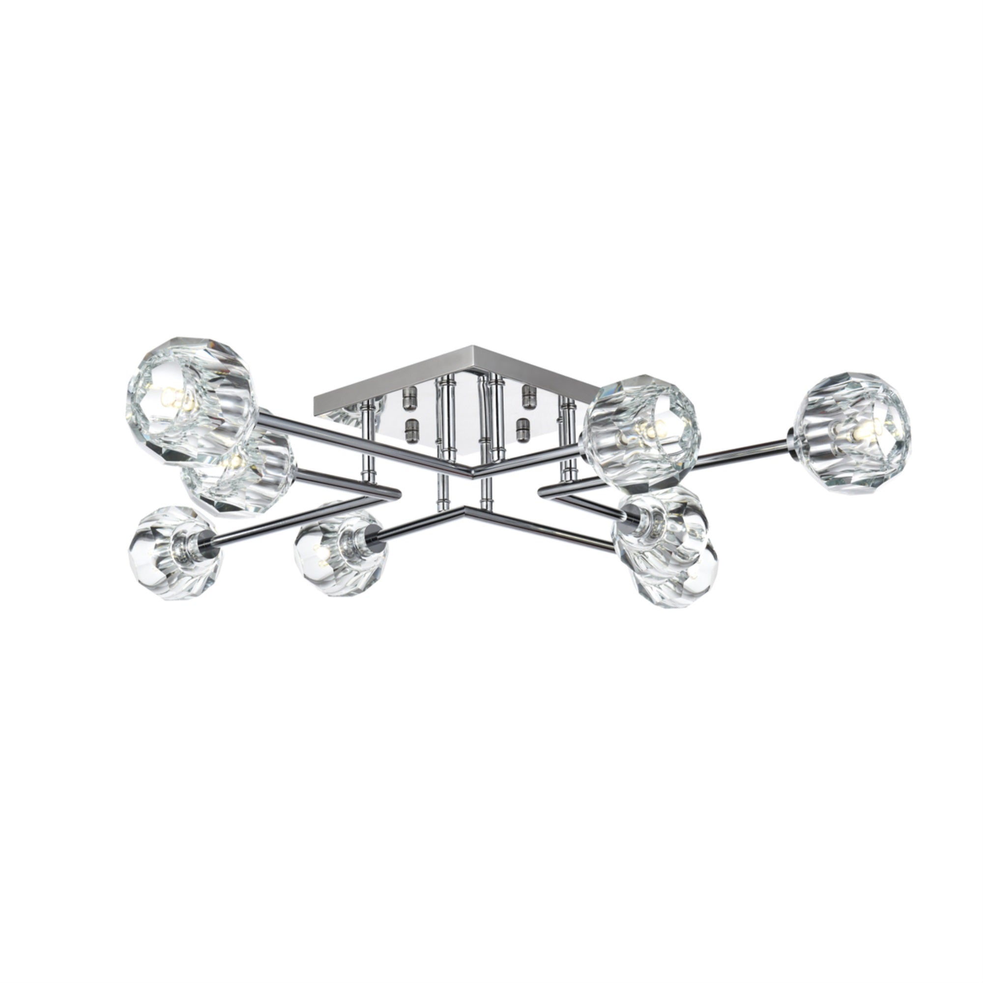 Elegant Lighting Eren 31 Inch Flush Mount In Chrome