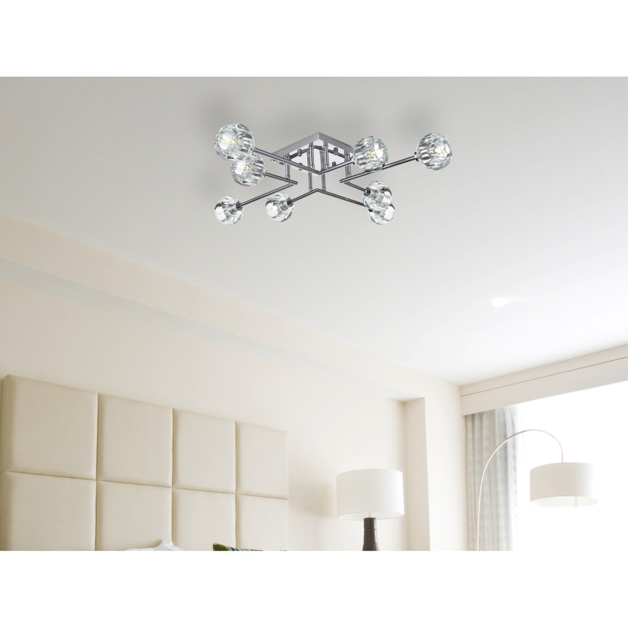 Elegant Lighting Eren 31 Inch Flush Mount In Chrome