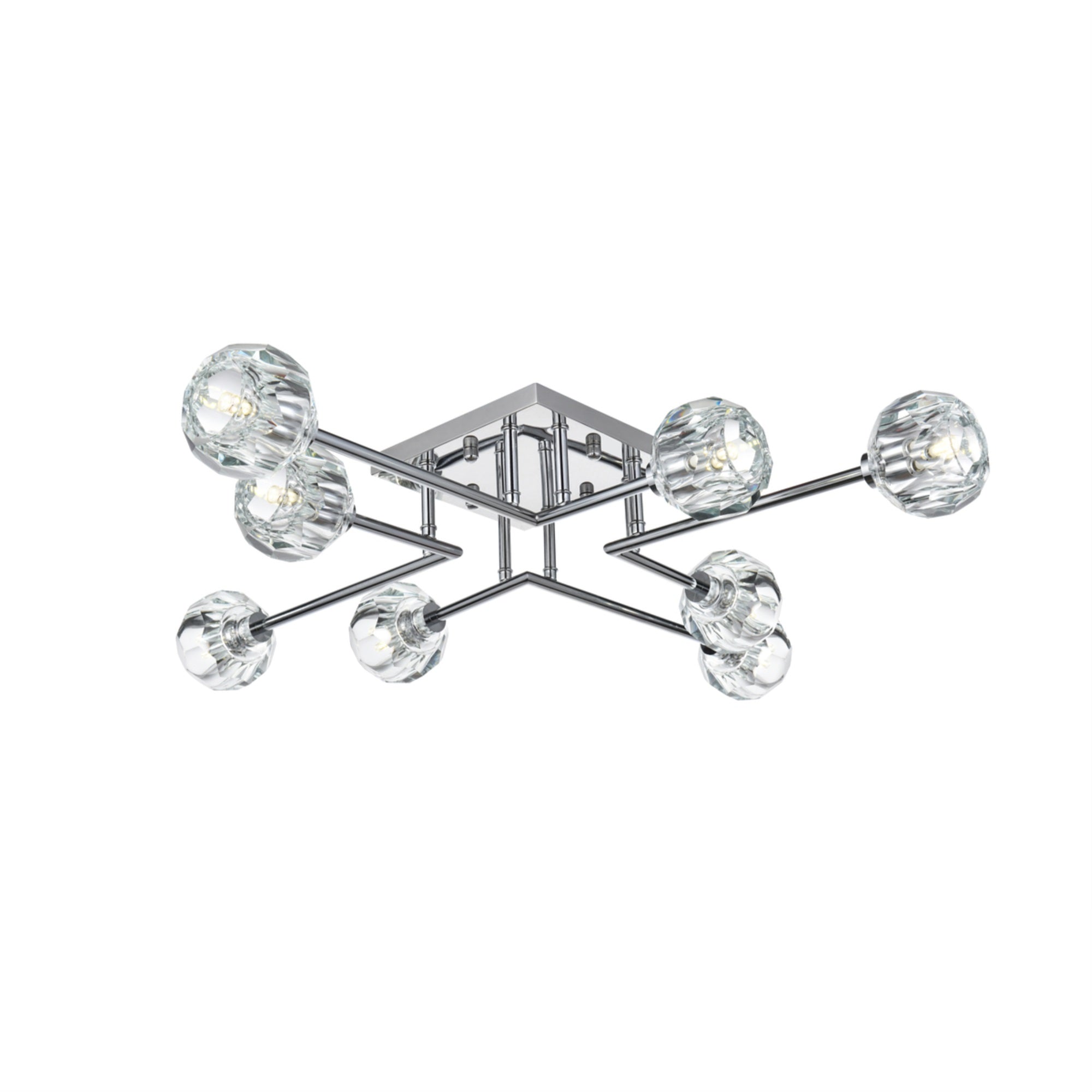 Elegant Lighting Eren 31 Inch Flush Mount In Chrome