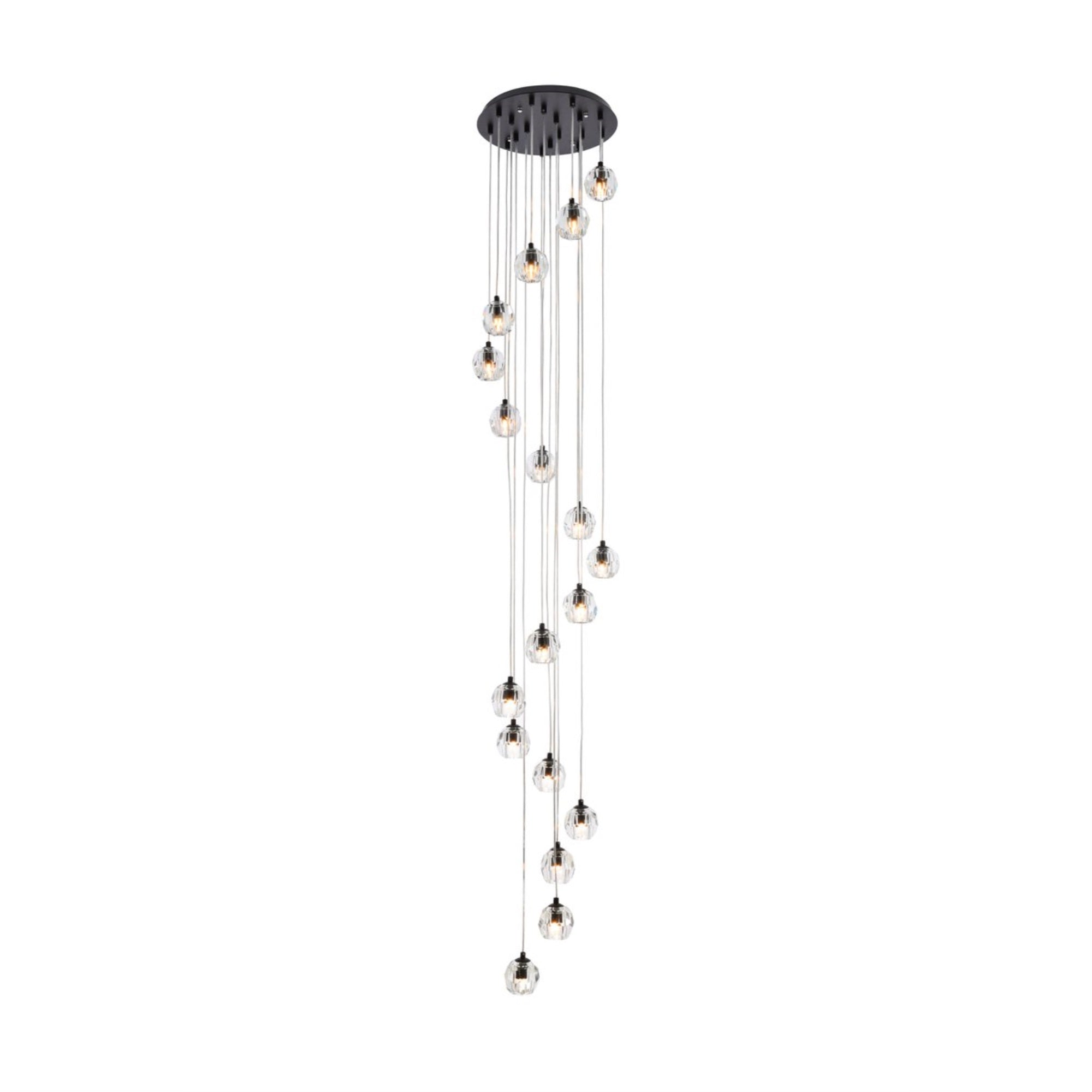 Eren 18 lights Black pendant