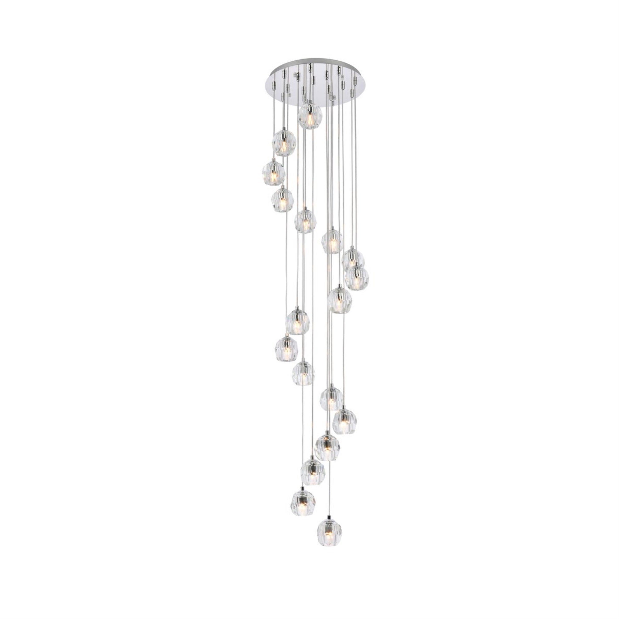 Eren 18 lights chrome pendant